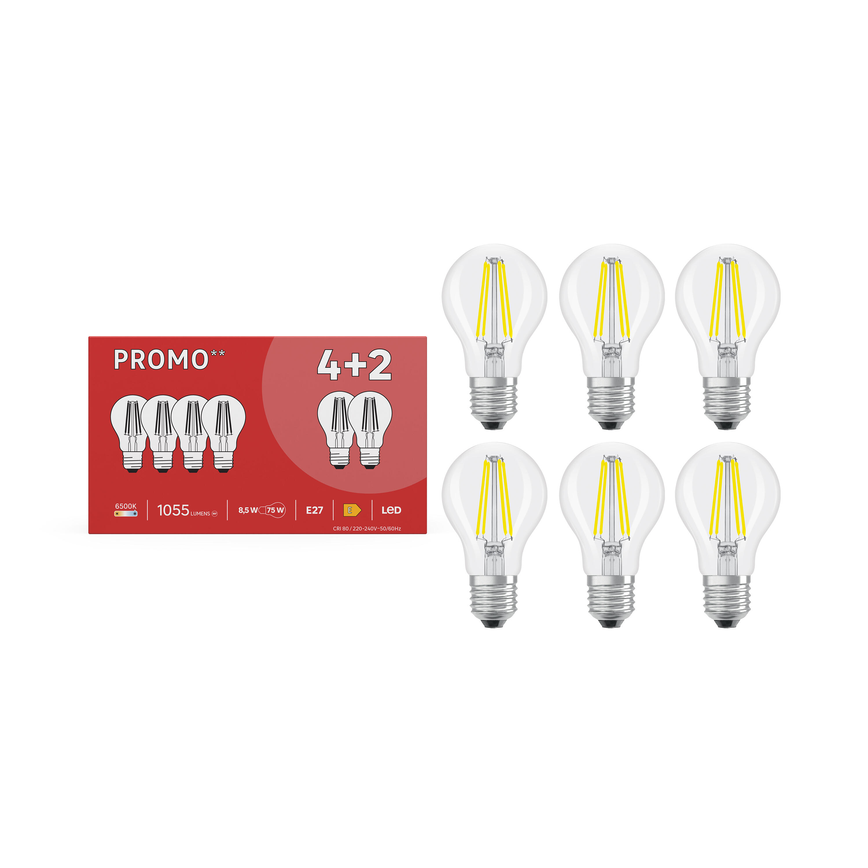 Żarówka LED 6 szt. E27 7,8 W 1055 lm Zimna biel