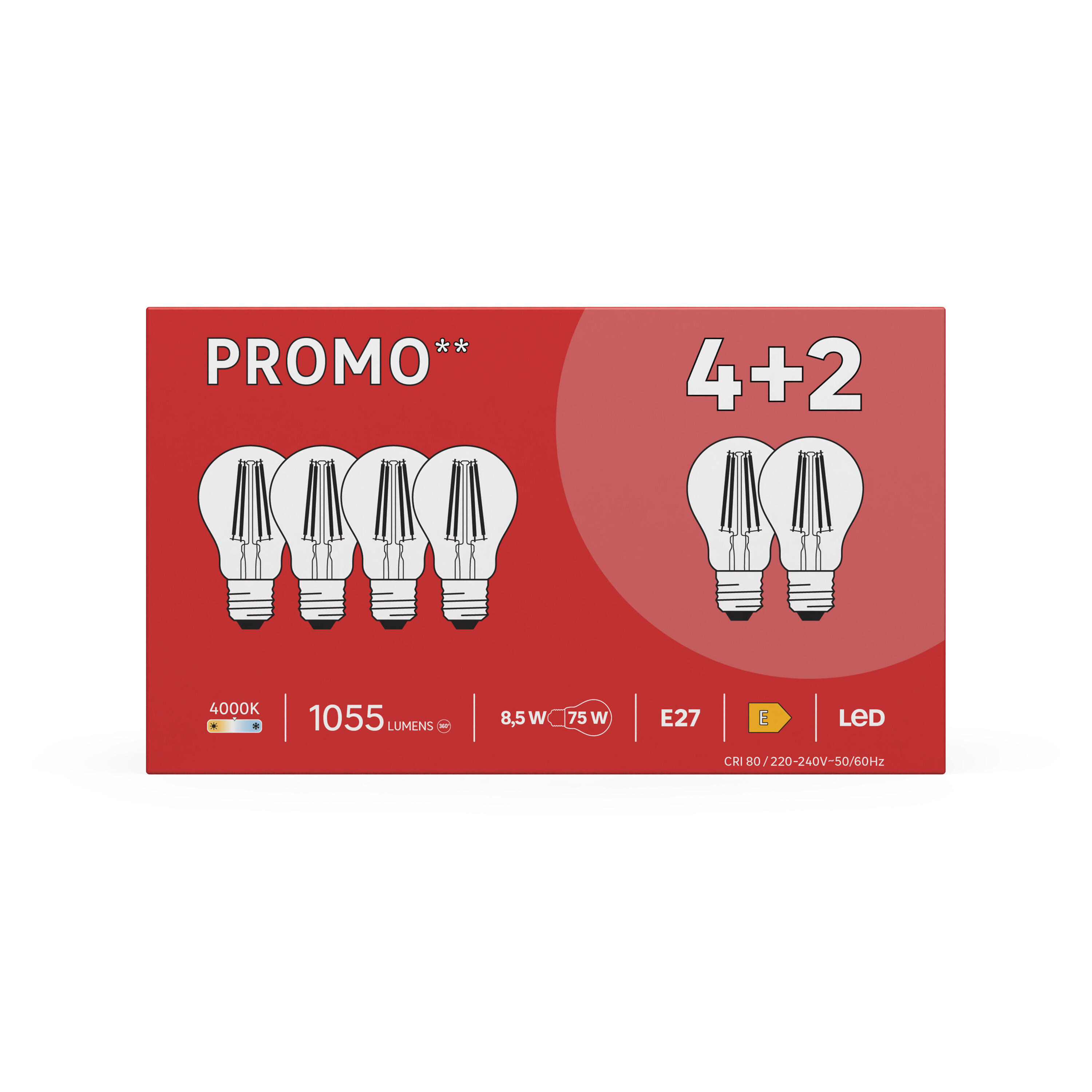 Żarówka LED 6 szt. E27 7,8 W 1055 lm Neutralna biel  - 5