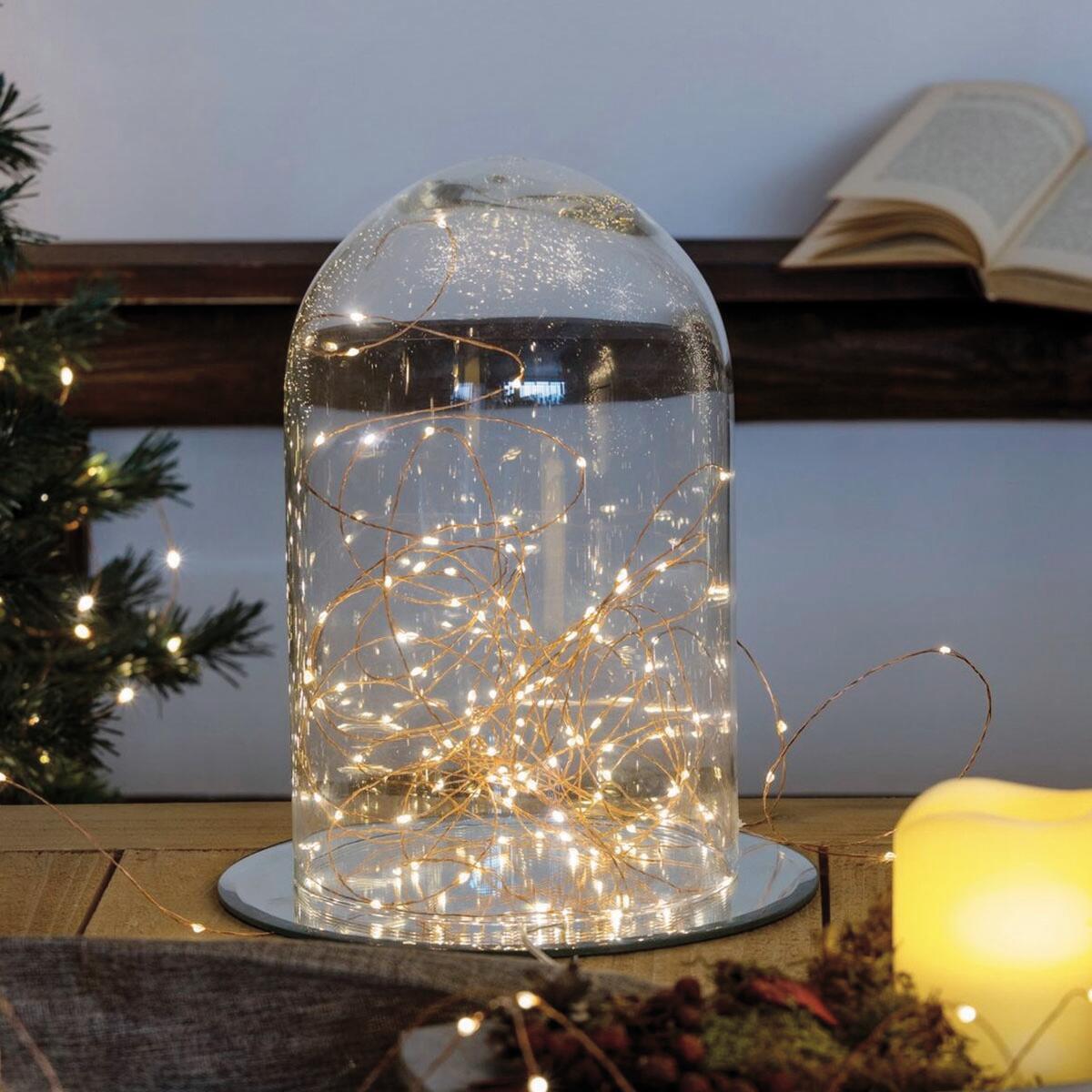 Catena luminosa per albero di Natale 100 luci LED bianche calde 10 m programmabile - 5