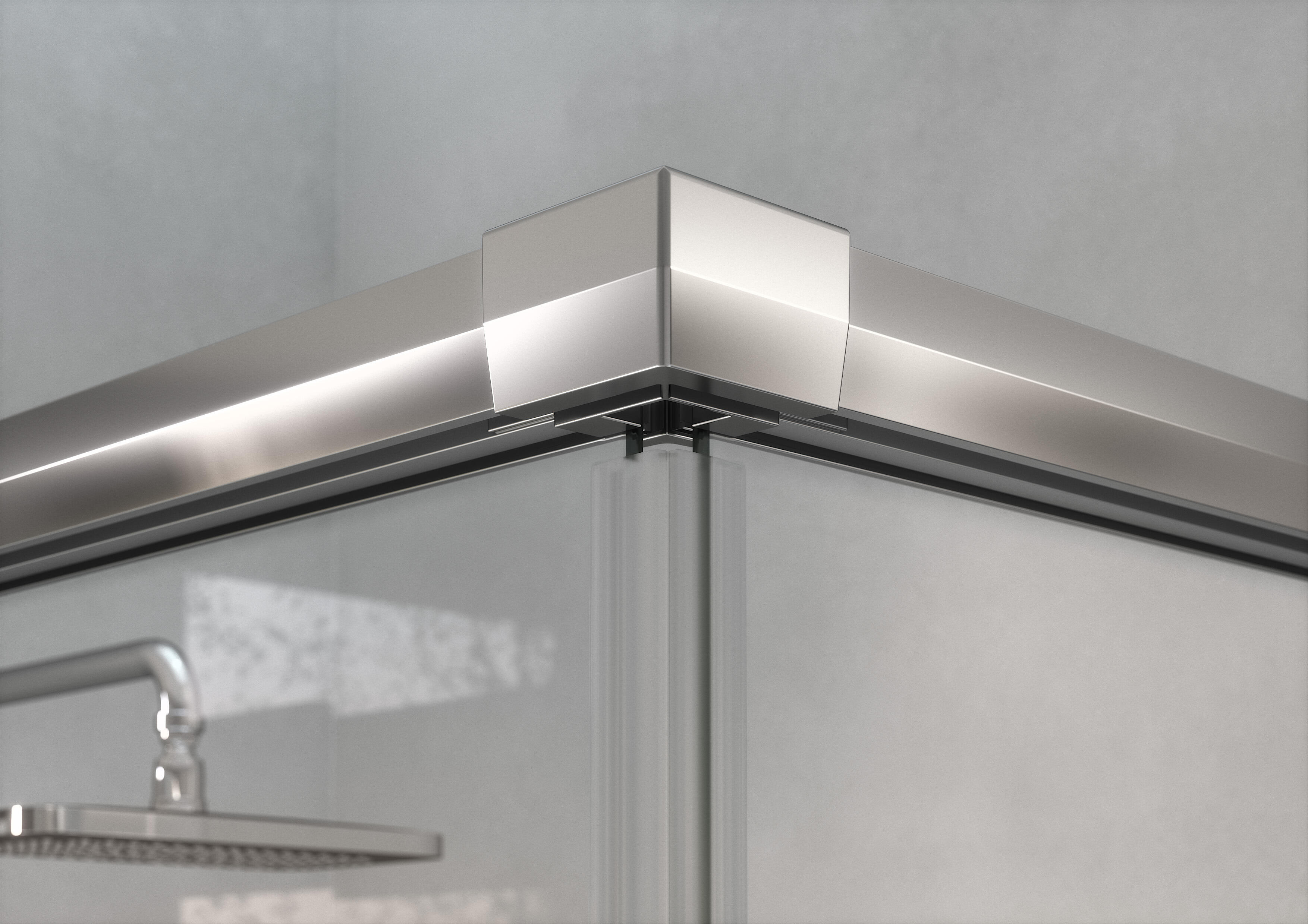 Mampara de ducha corredera 1 hoja fija + 1 puerta corredera Prisma. Perfil aluminio plata. Ancho adaptable (115-120)x200 cm Cristal templado de seguridad transparente 6mm. Cierre magnético. Sin guía inferior Duscholux - 4