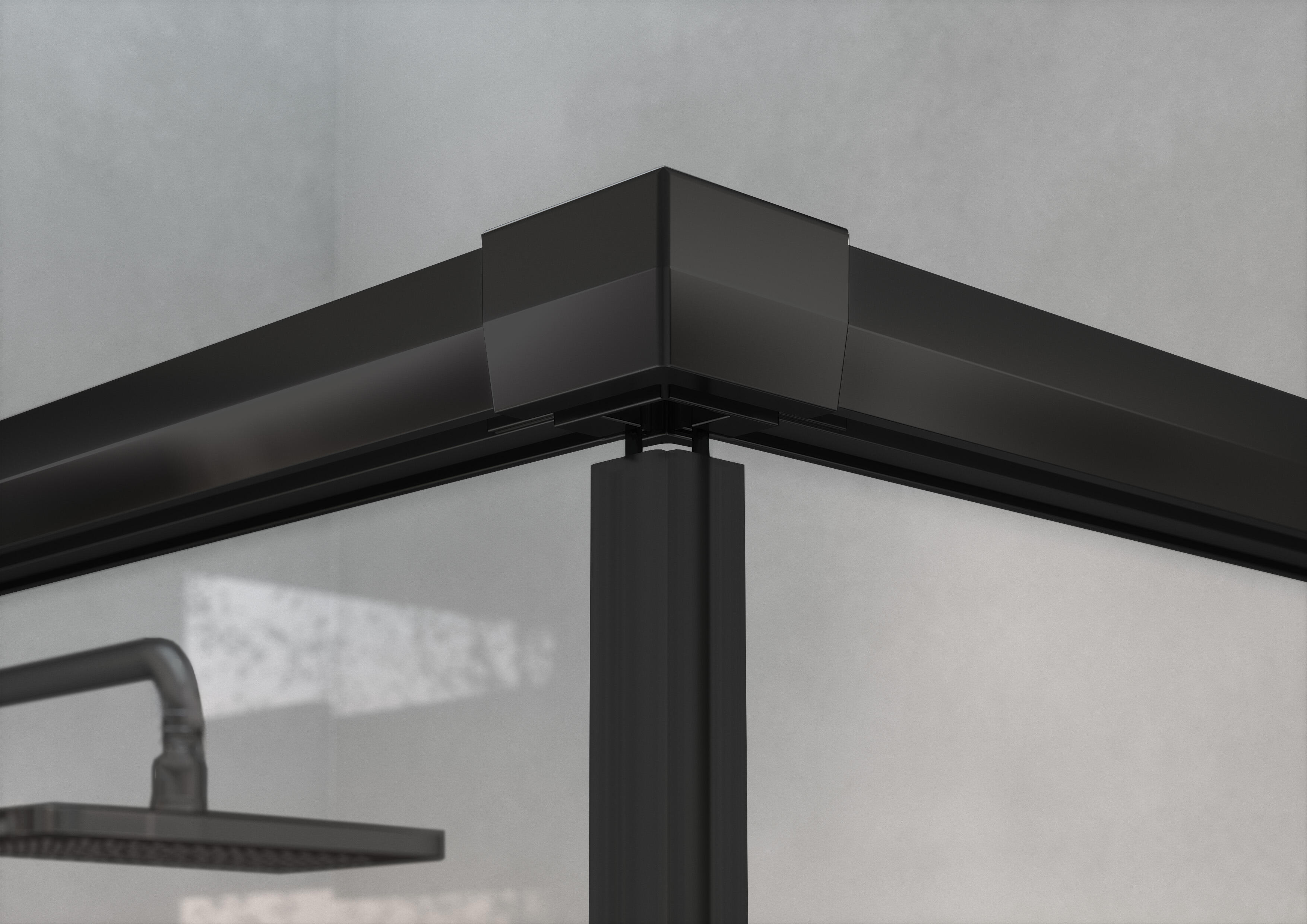 Mampara de ducha corredera 1 hoja fija + 1 puerta corredera Prisma. Perfil aluminio negro. Ancho adaptable (115-120)x200 cm Cristal templado de seguridad transparente 6mm. Cierre magnético. Sin guía inferior Duscholux - 4