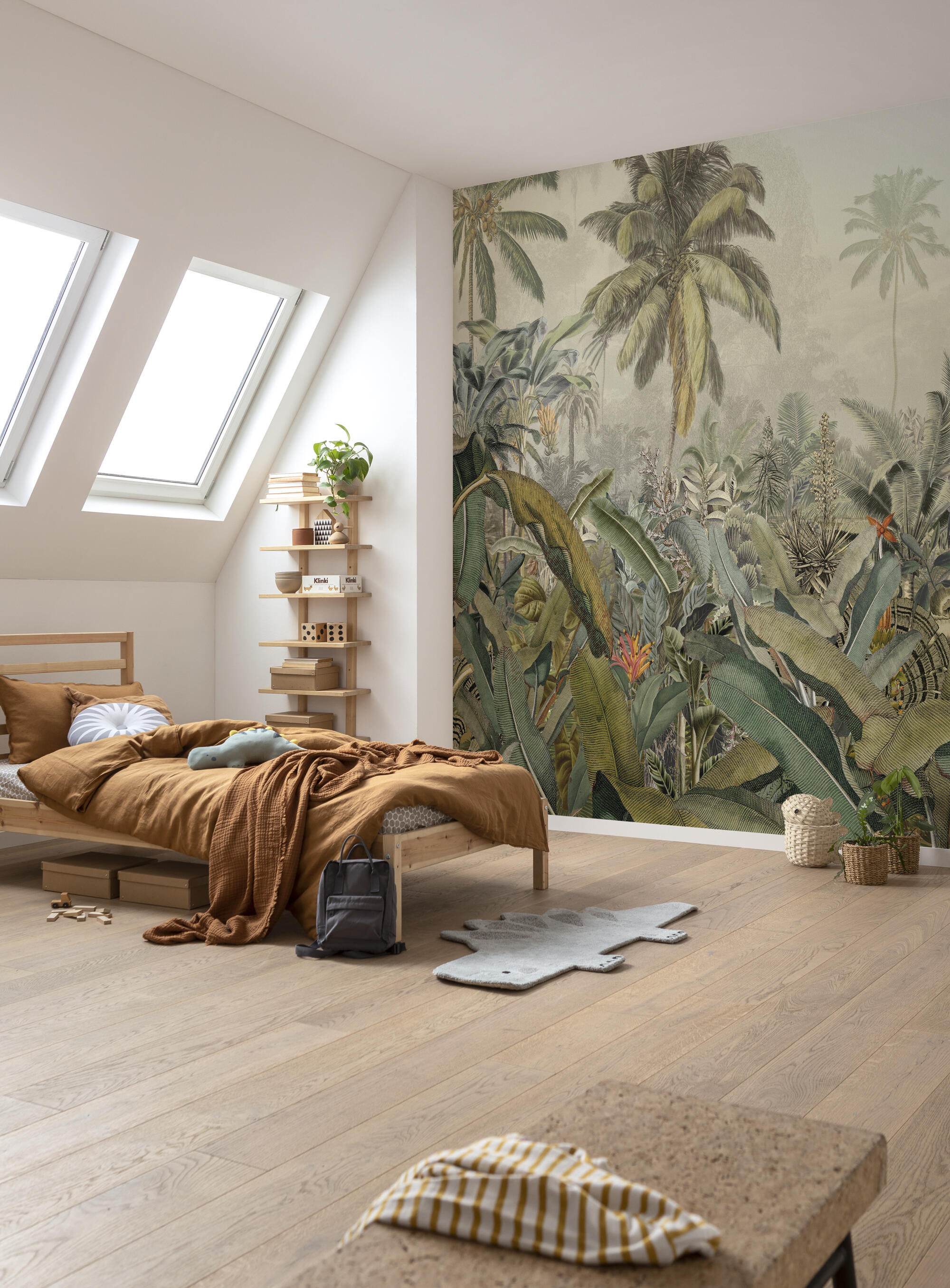 Mural TNT liso lavable naturaleza Amazonia verde/beige 368 x 248 cm KOMAR - 8