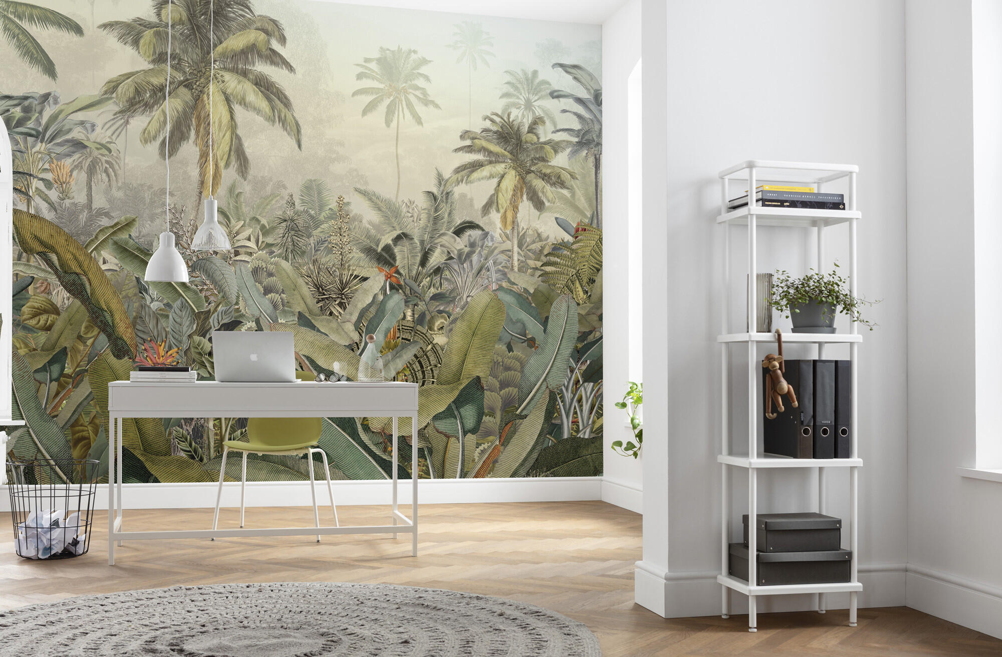 Mural TNT liso lavable naturaleza Amazonia verde/beige 368 x 248 cm KOMAR - 2