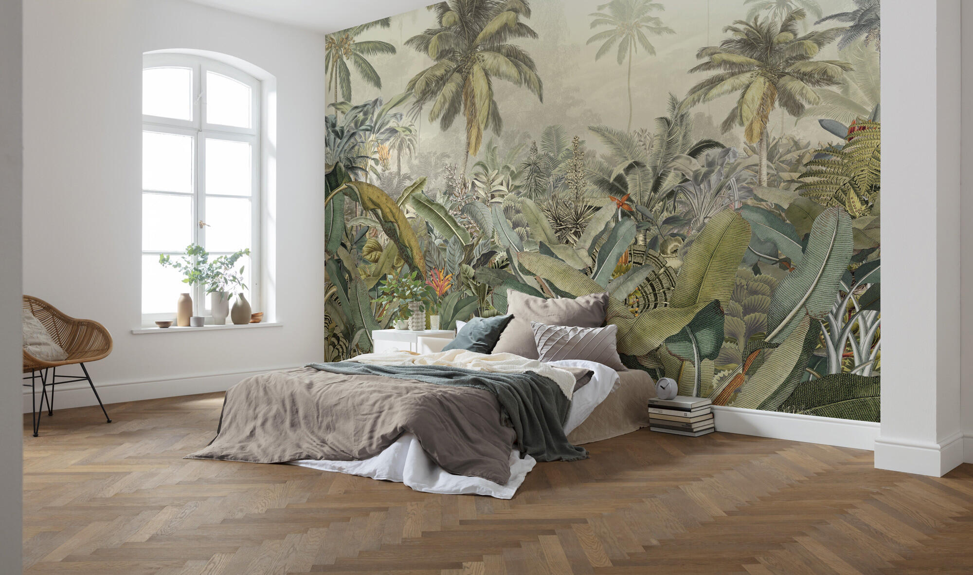 Mural tnt liso lavable naturaleza amazonia verde/beige 368 x 248 cm komar