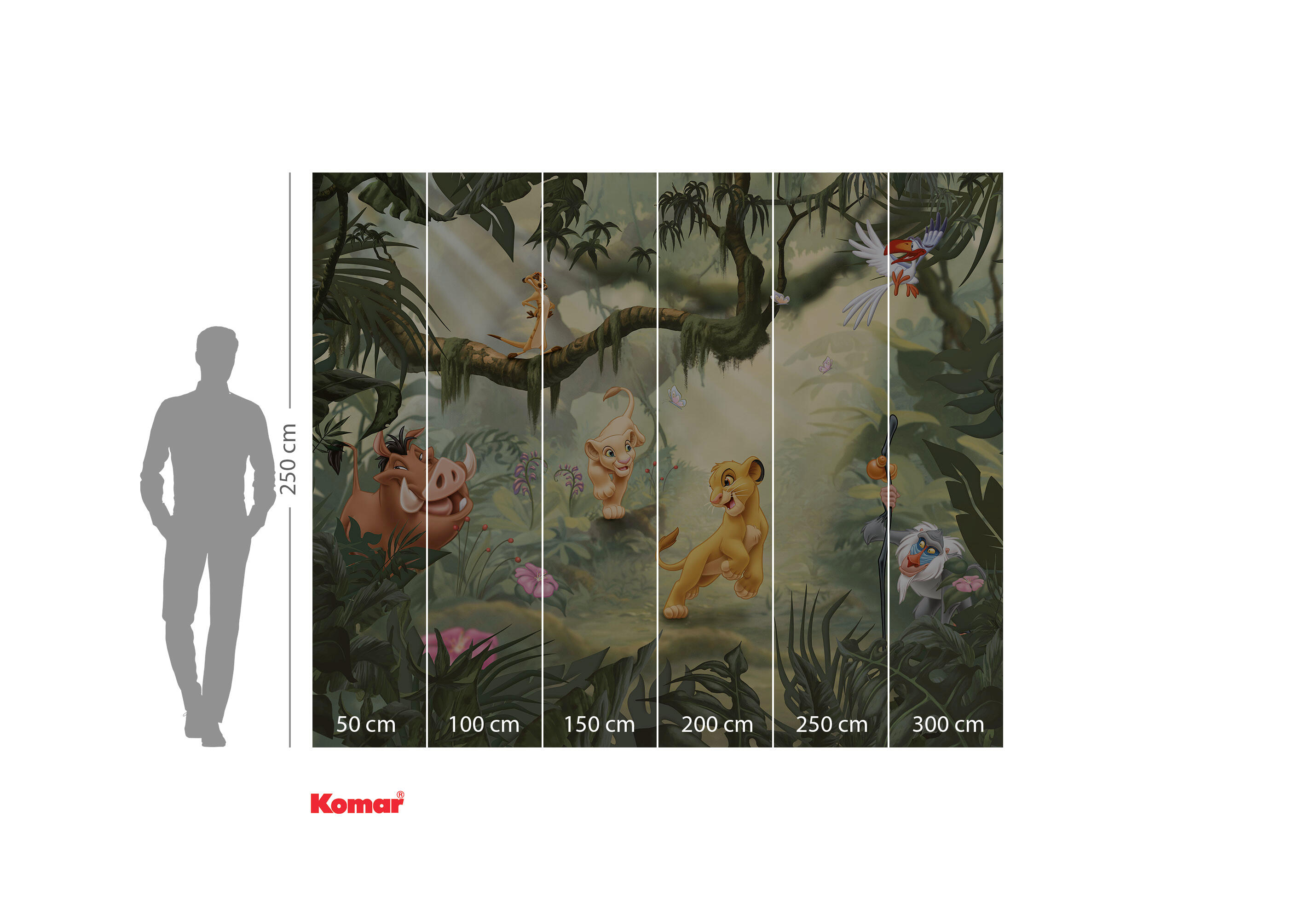 Mural TNT liso  Amis de la Jungle verde 300 x 250 cm KOMAR - 4