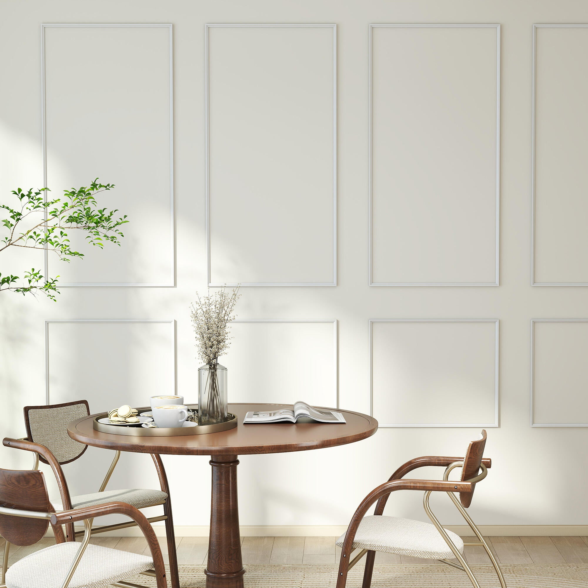 Kit de 8 molduras lisas color blanco de 50/60/120cm - 3