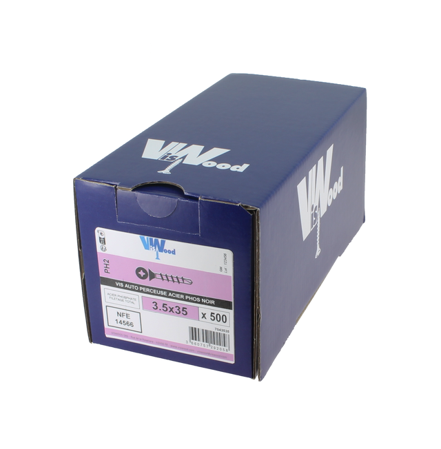 Vis Plaque de plâtre autoforeuse Diam. 3,5 x 35 mm Boîte de 500 - VISWOOD