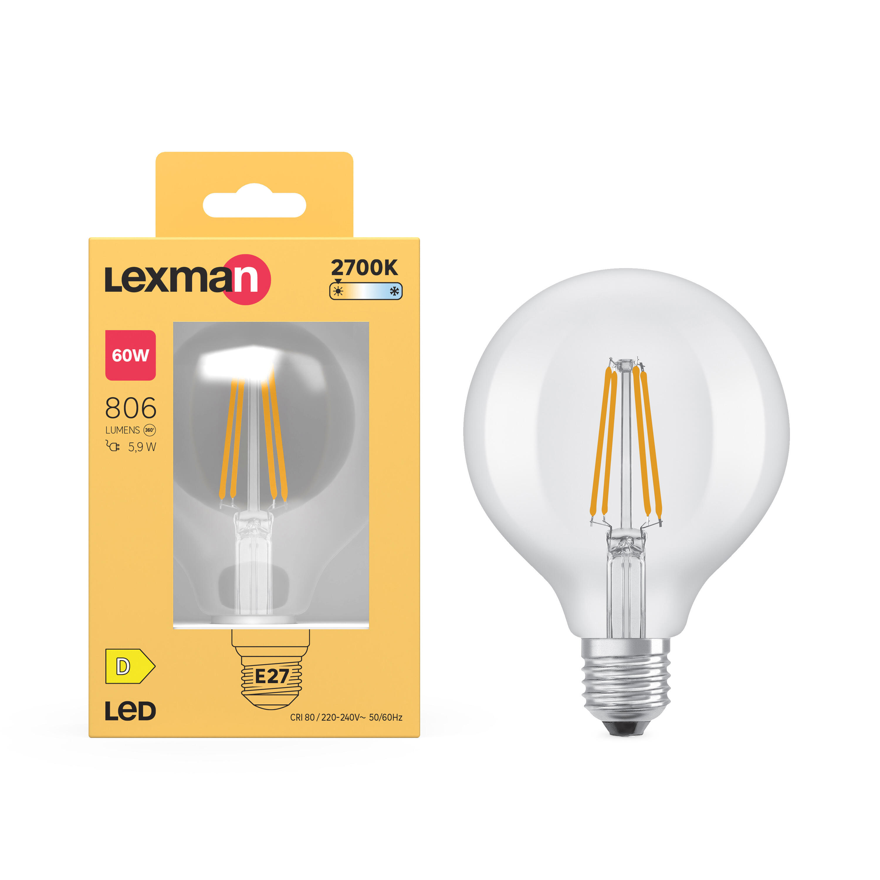 Żarówka LED E27 5.9 W 806 lm Ciepła biel Lexman - 3
