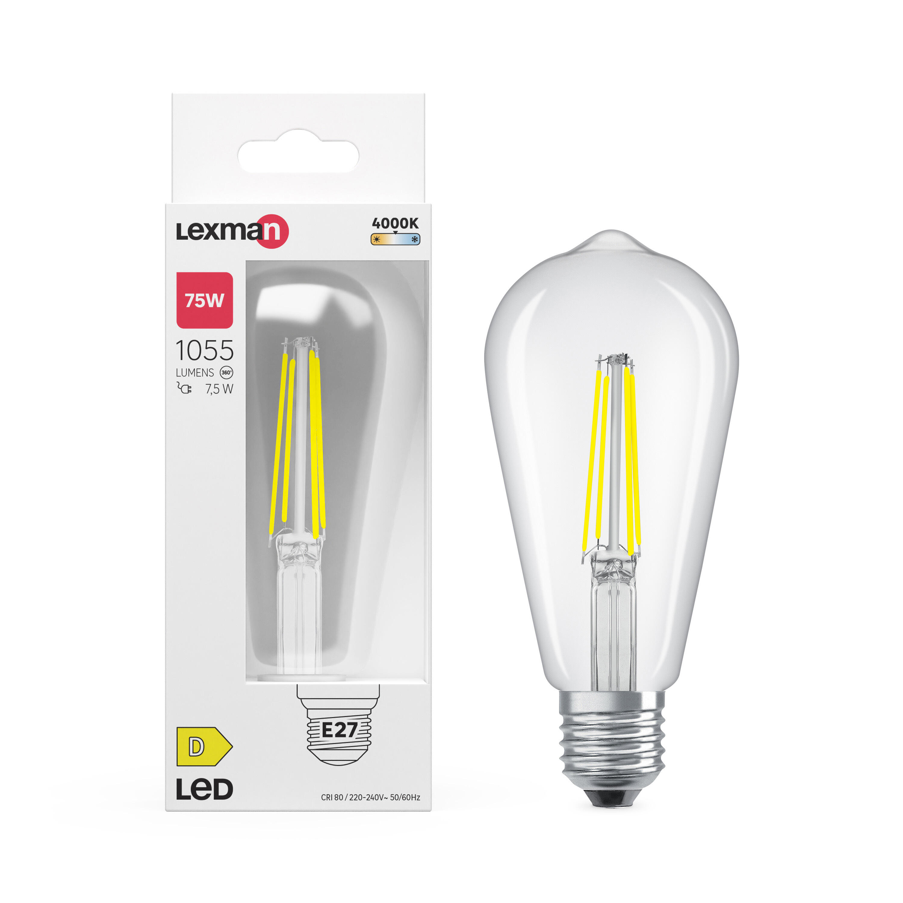 Żarówka LED E27 7.5 W 1055 lm Neutralna biel Lexman