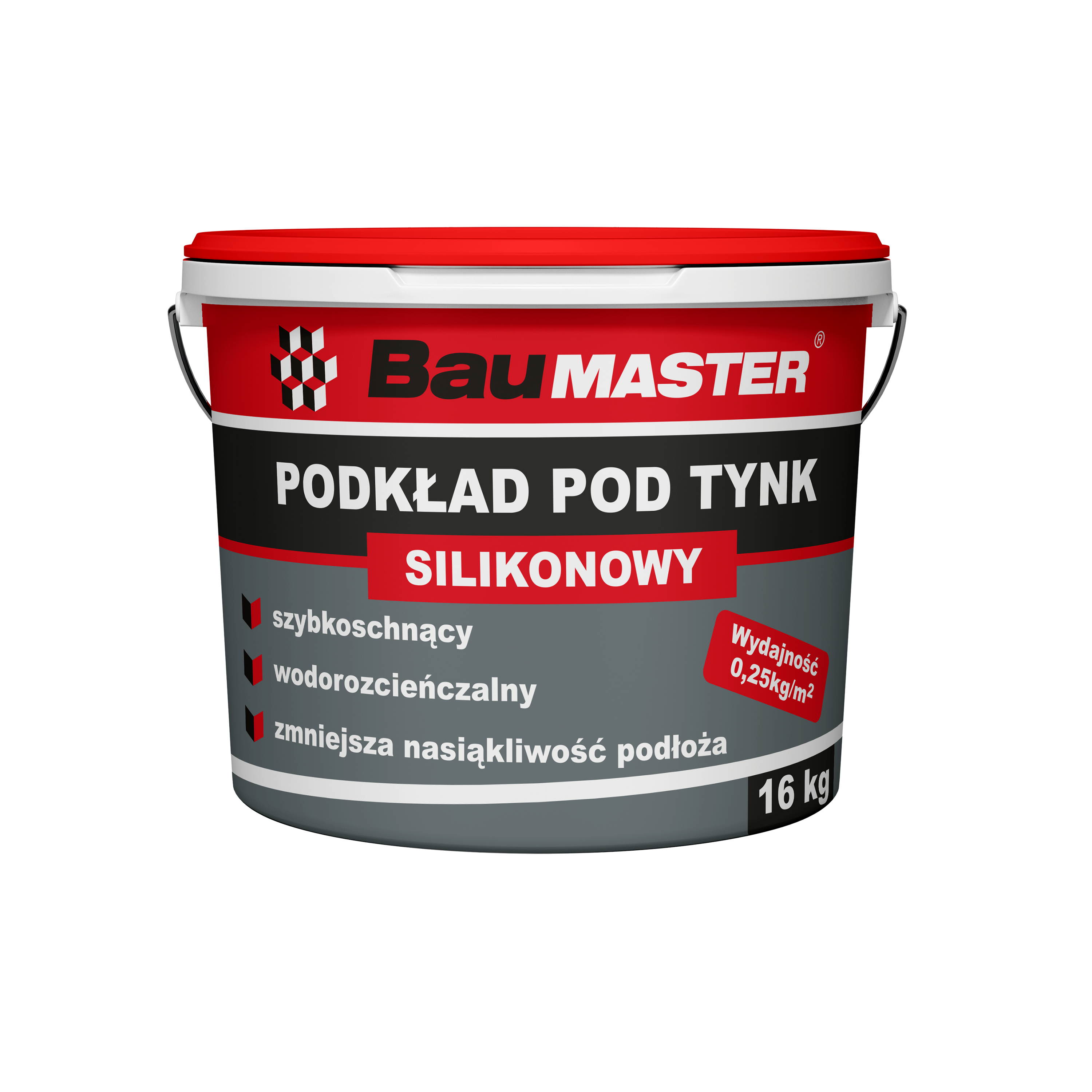 Podkład pod tynk silikonowy gotowy szary 16 kg BAUMASTER