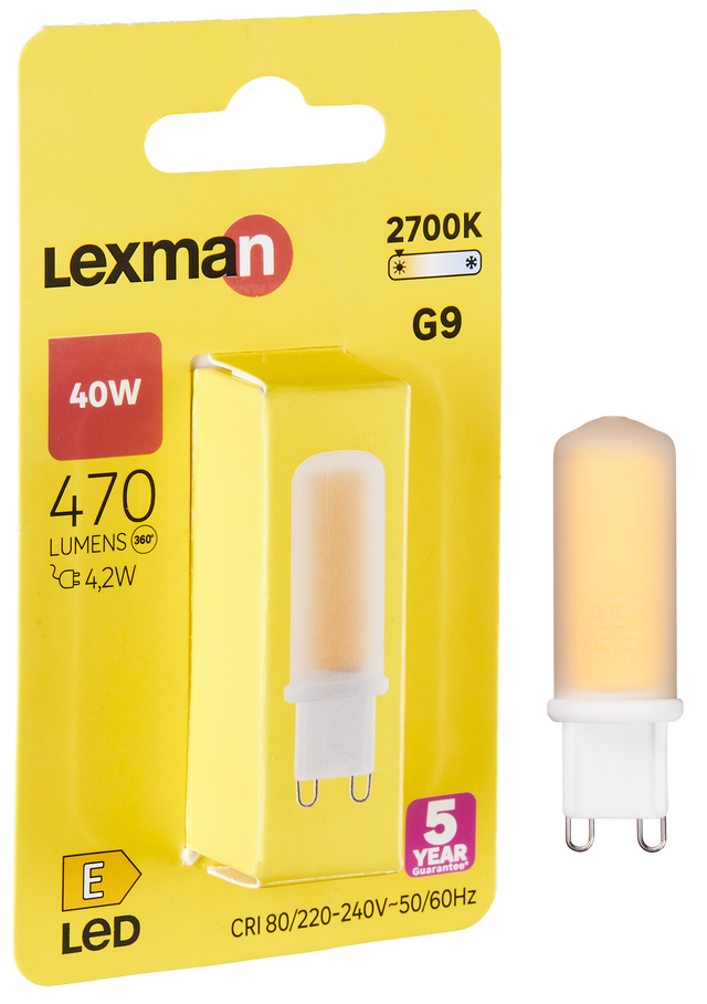 Żarówka LED G9 4.2 W 470 lm Ciepła biel Lexman