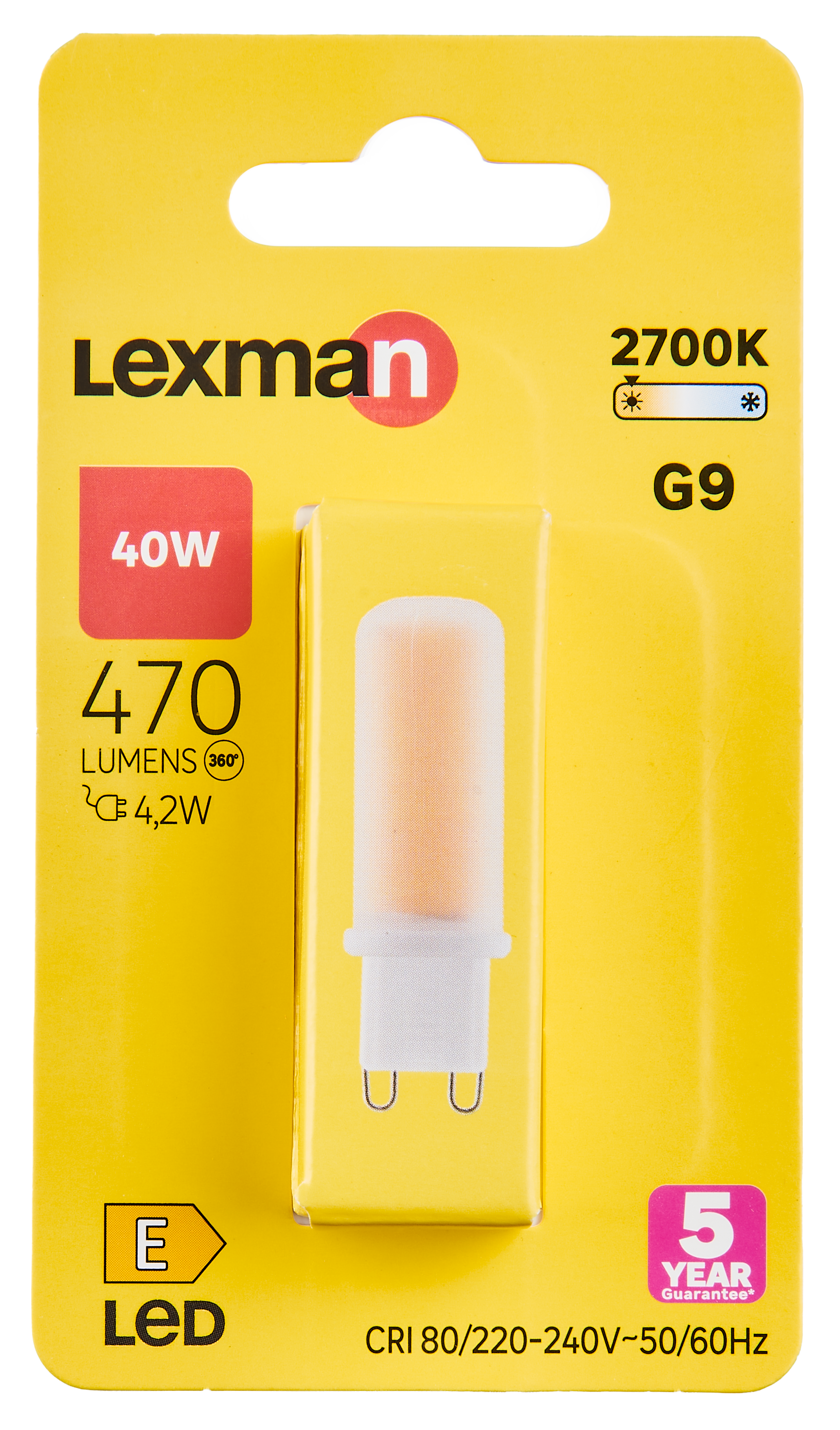 Żarówka LED G9 4.2 W 470 lm Ciepła biel Lexman - 4