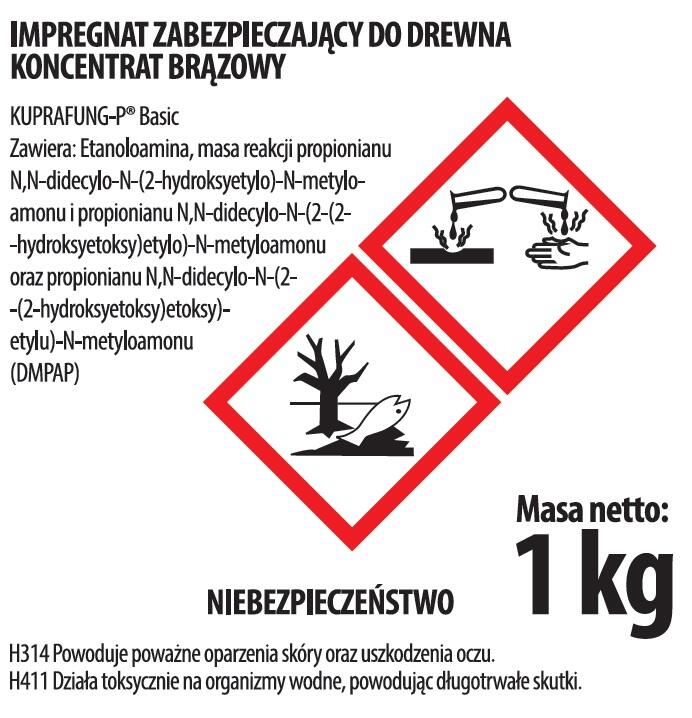 Impregnat zabezpieczający do drewna Kuprafung-P 1 kg brązowy koncentrat Dragon - 3