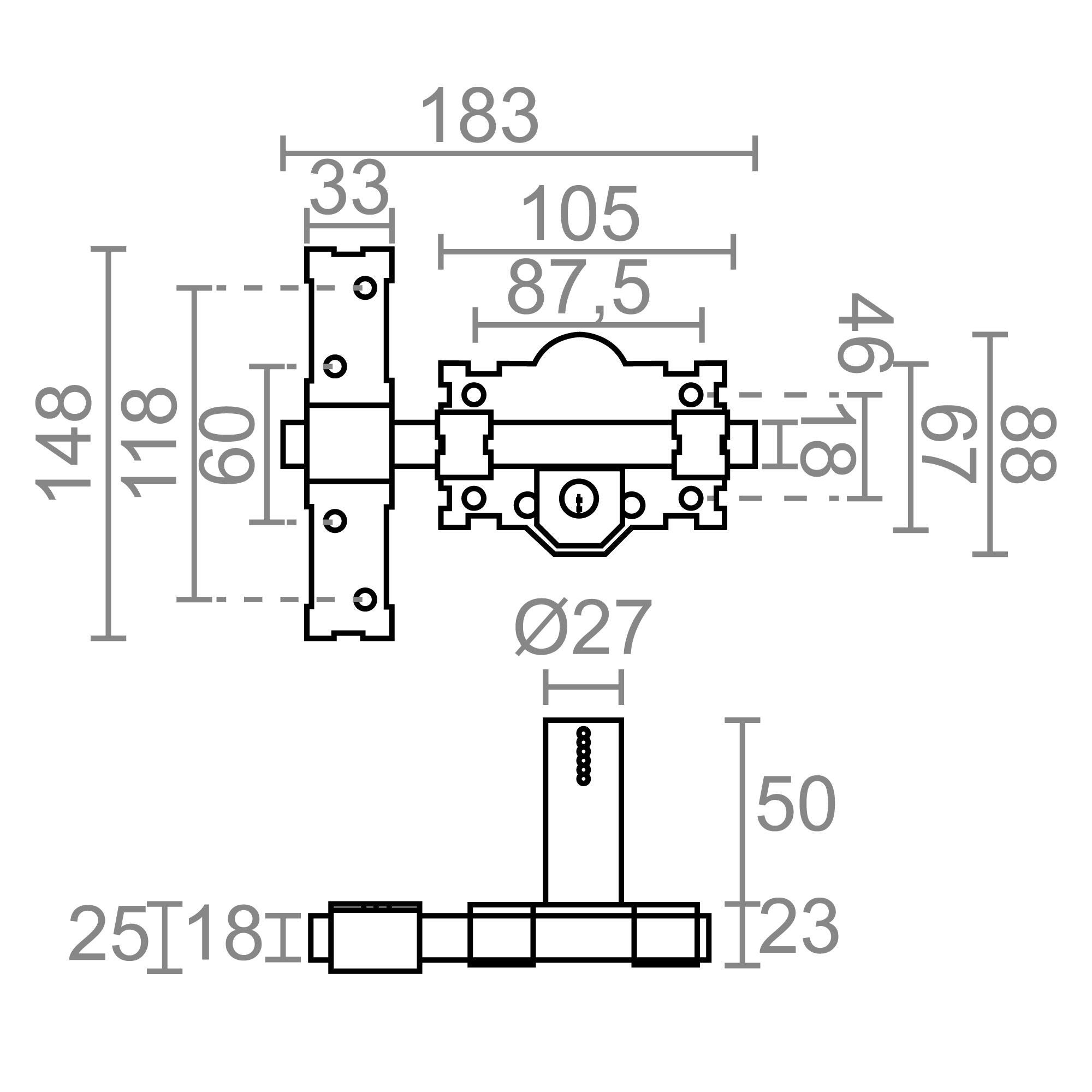 CERROJO SOBREPONER CRR07 105L/50MM PINTADO - 2