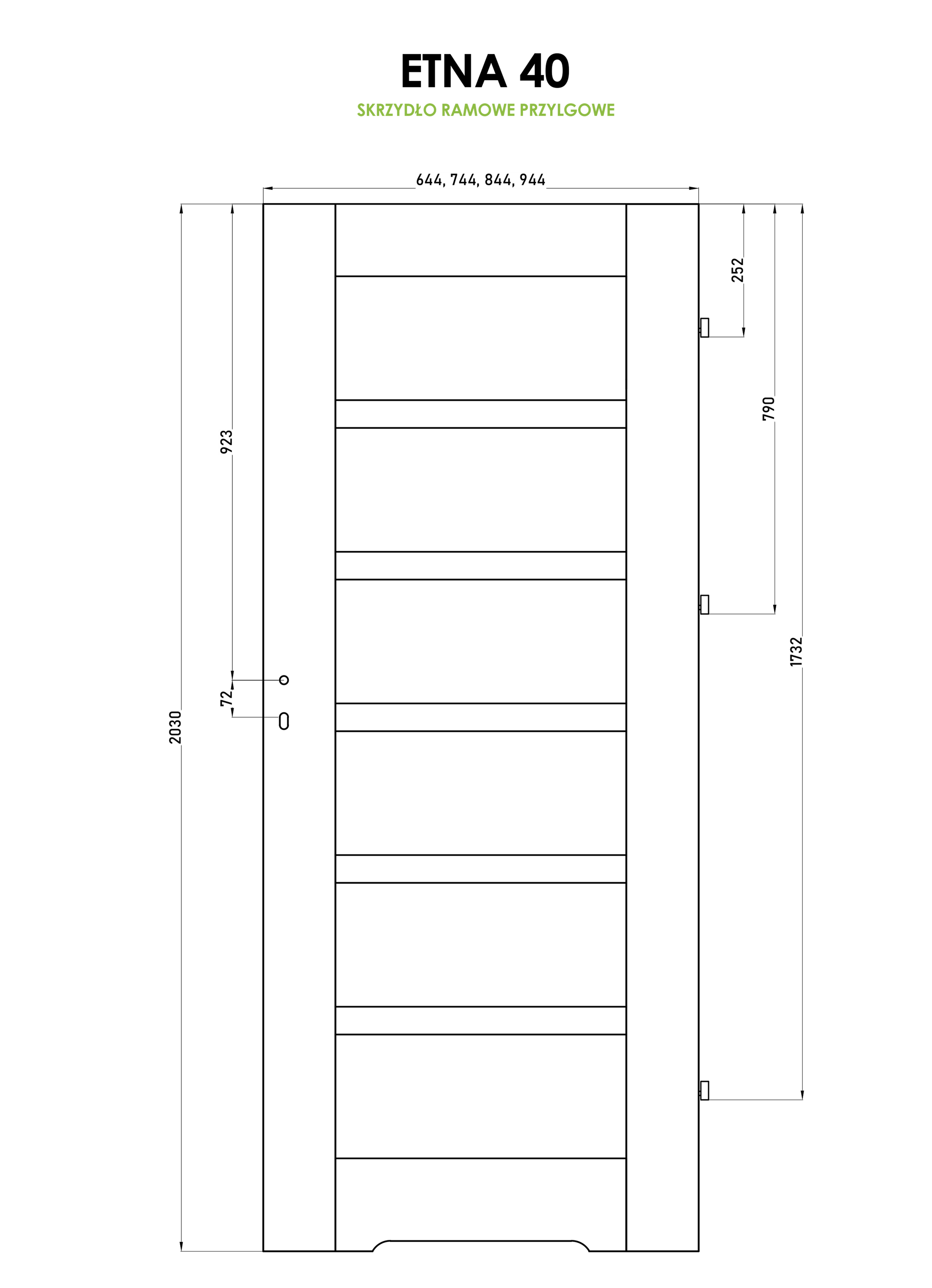 Drzwi wewnętrzne łazienkowe z podcięciem wentylacyjnym Etna Dąb piaskowy 70 Prawe Artens - 3