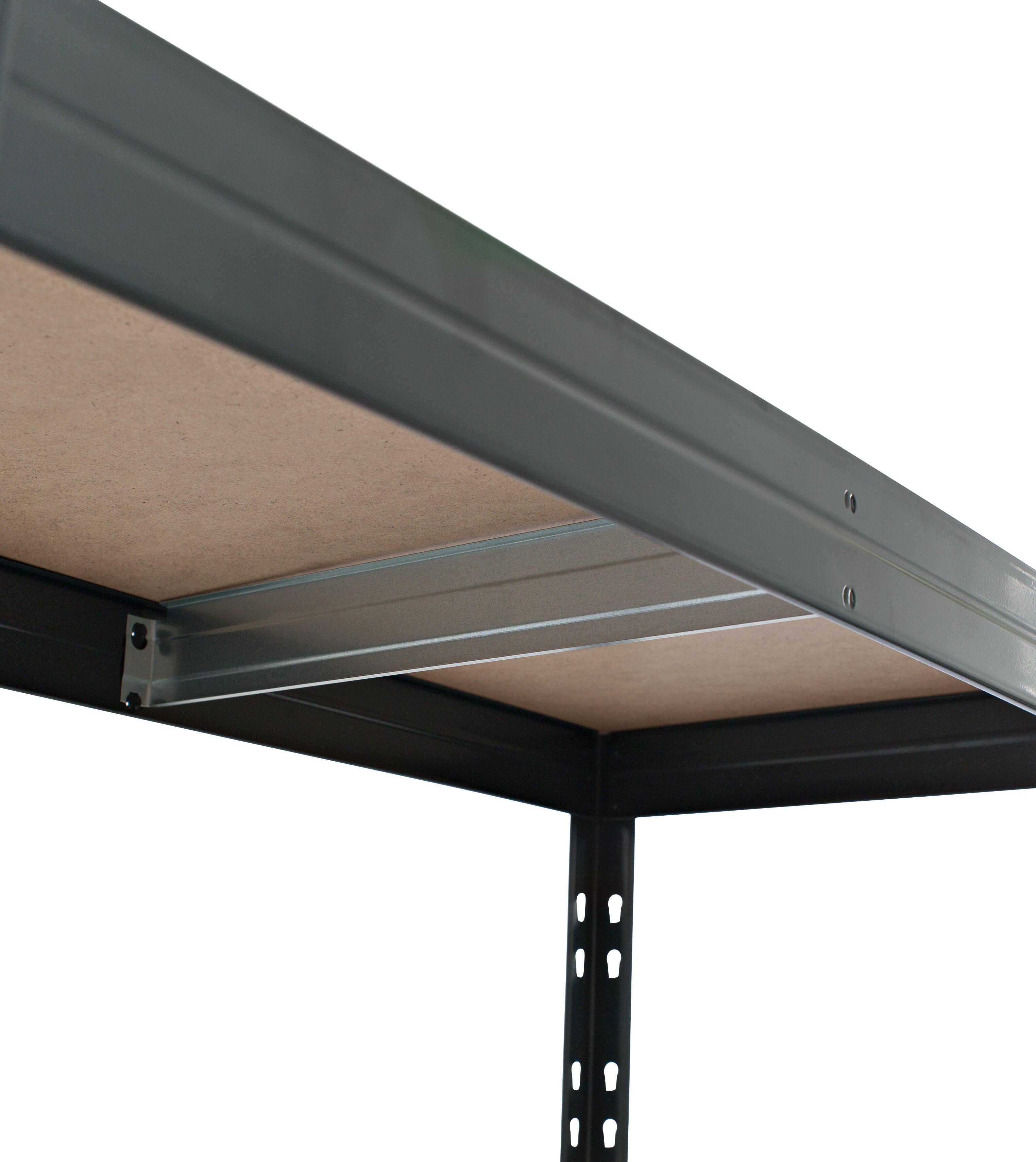 Estantería GARAGE 180x150x45 cm 4 Baldas acero bajo en emisiones. Gris texturizada sin tornillos – 400 kg por balda by AR Shelving - 7