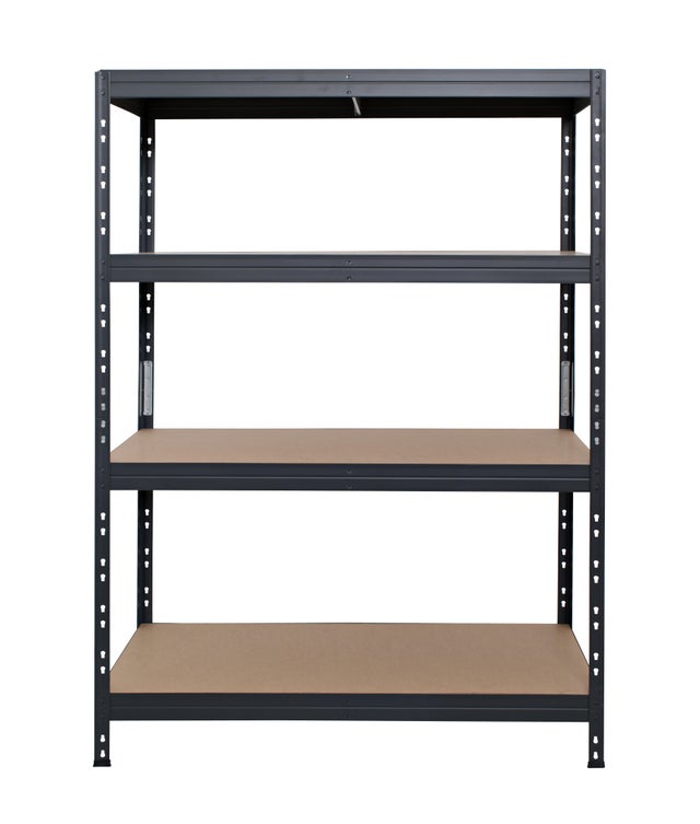Estantería metálica sin tornillos 180x120x45 cm GARAGE AR Shelving gris antracita 4 baldas regulables – Bajas emisiones CO₂ by AR Shelving