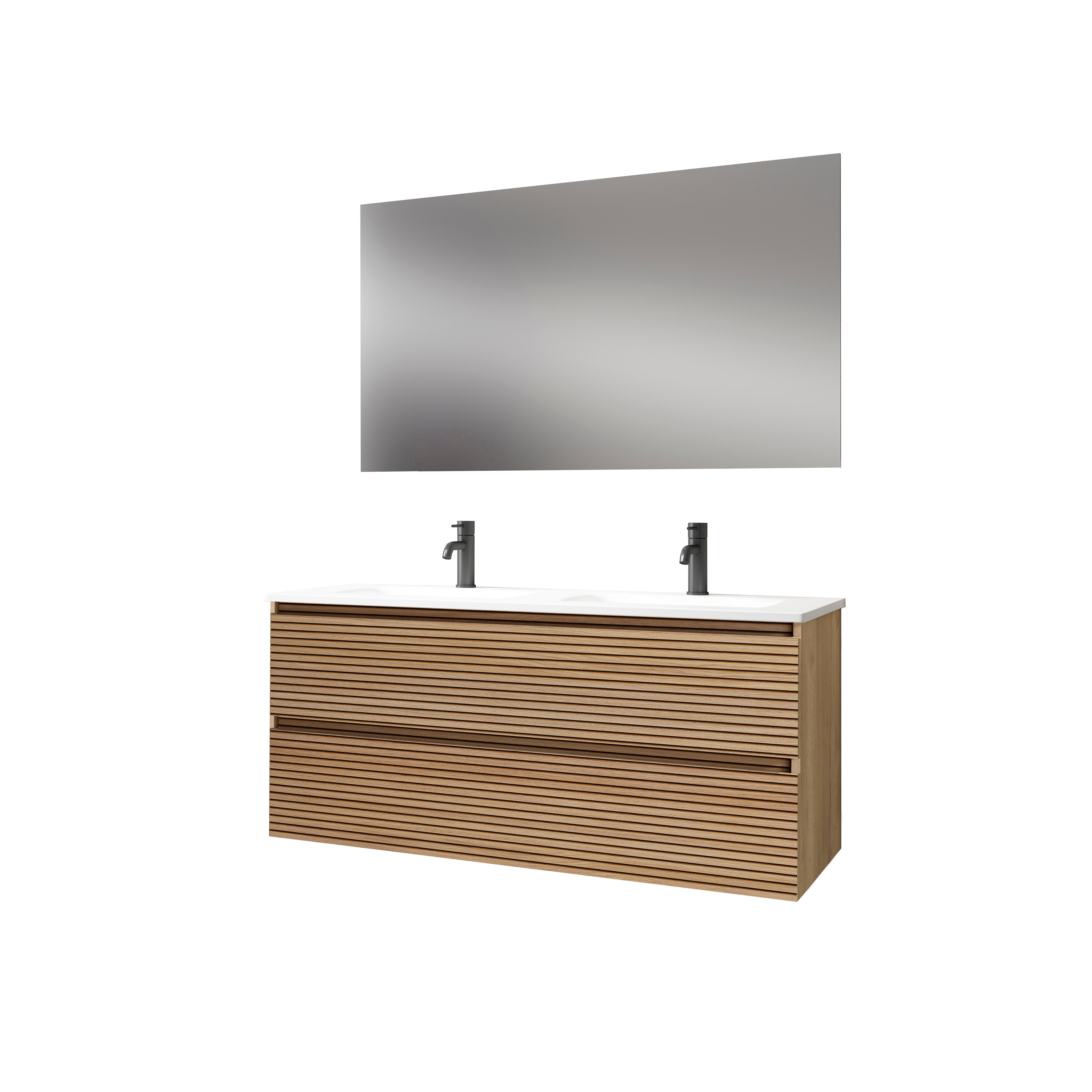 Mueble de baño con lavabo y espejo Aruba roble mate 120x45,5 cm - 2