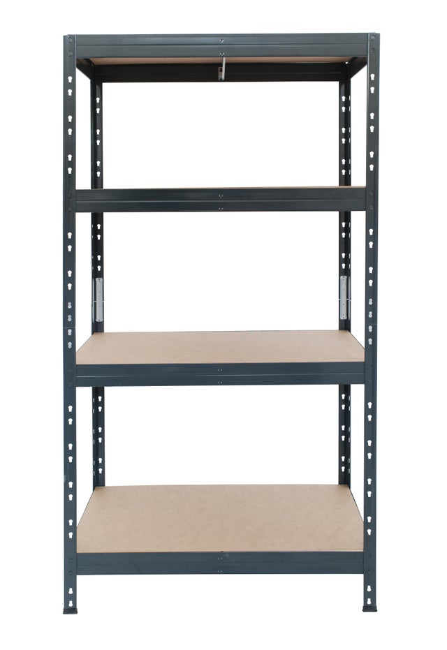 Estantería metálica GARAGE 180x90x45 cm gris texturizada sin tornillos 4B. 360 kg – Acero de bajas emisiones by AR Shelving