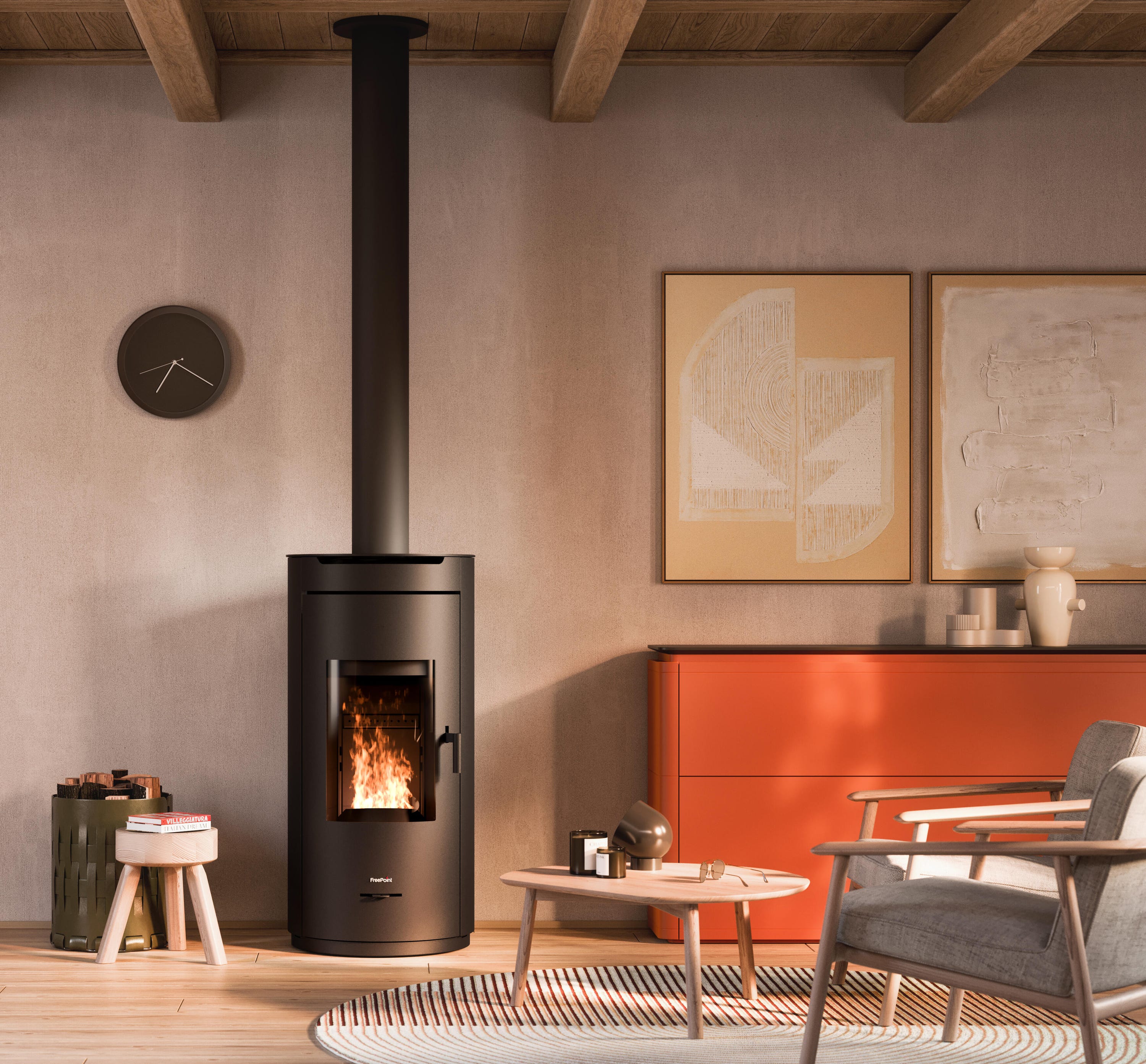 Estufa de leña EOS FREEPOINT de 8 kw