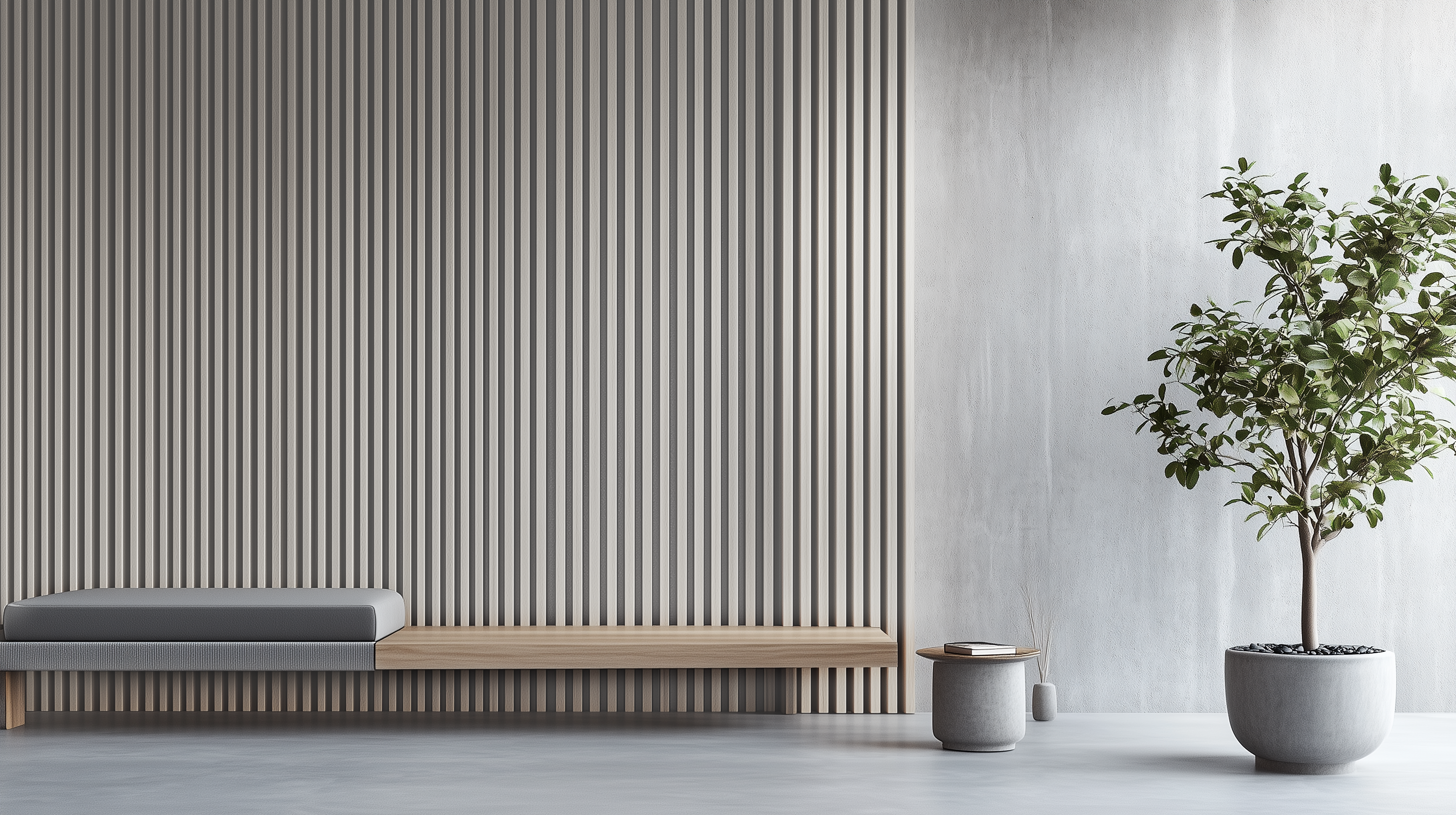 Revestimiento de pared palillería efecto 3D vinílico PVC acústico gris Ash Wood  260x15cm - 7