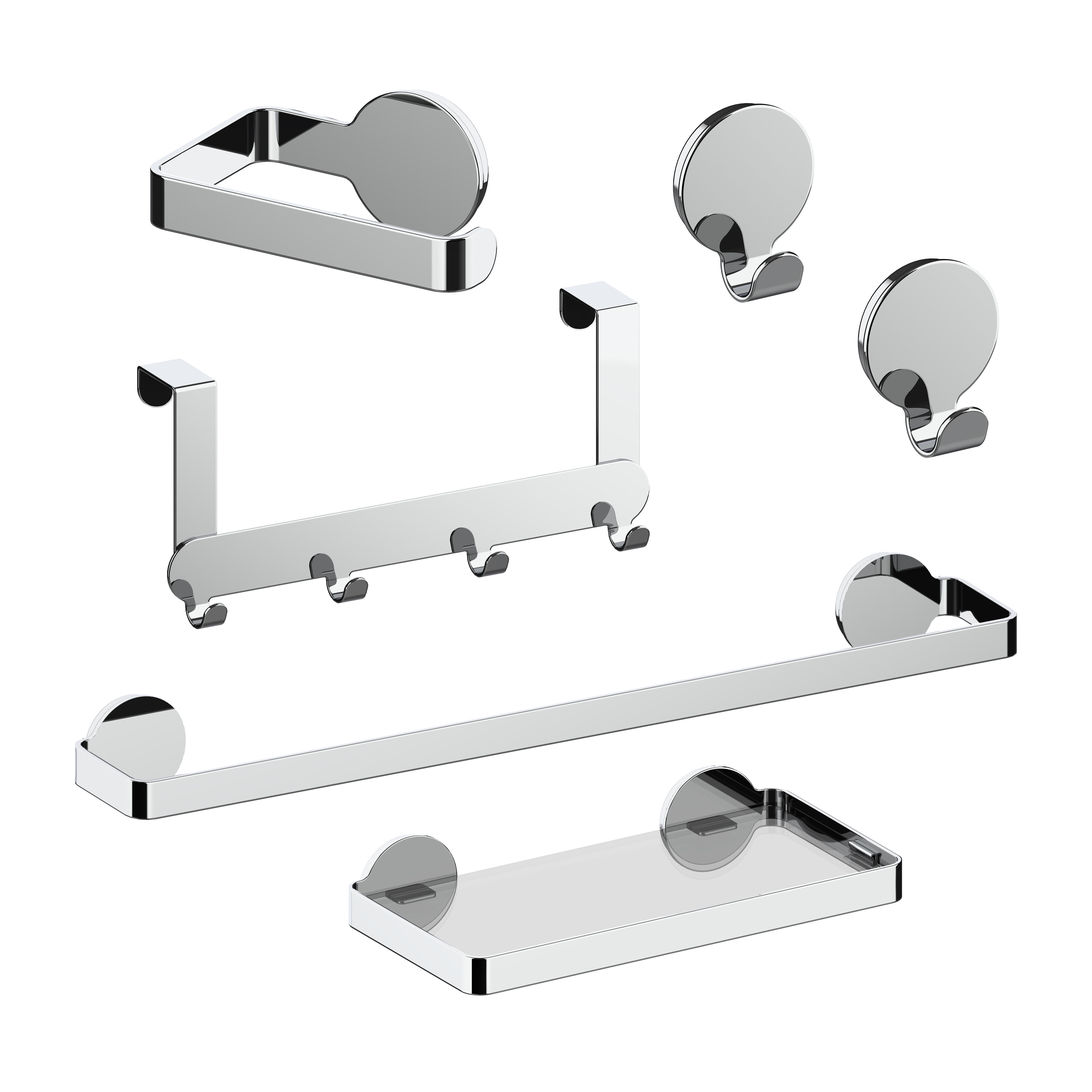 Conjunto de accesorios de baño 5 essential cromado