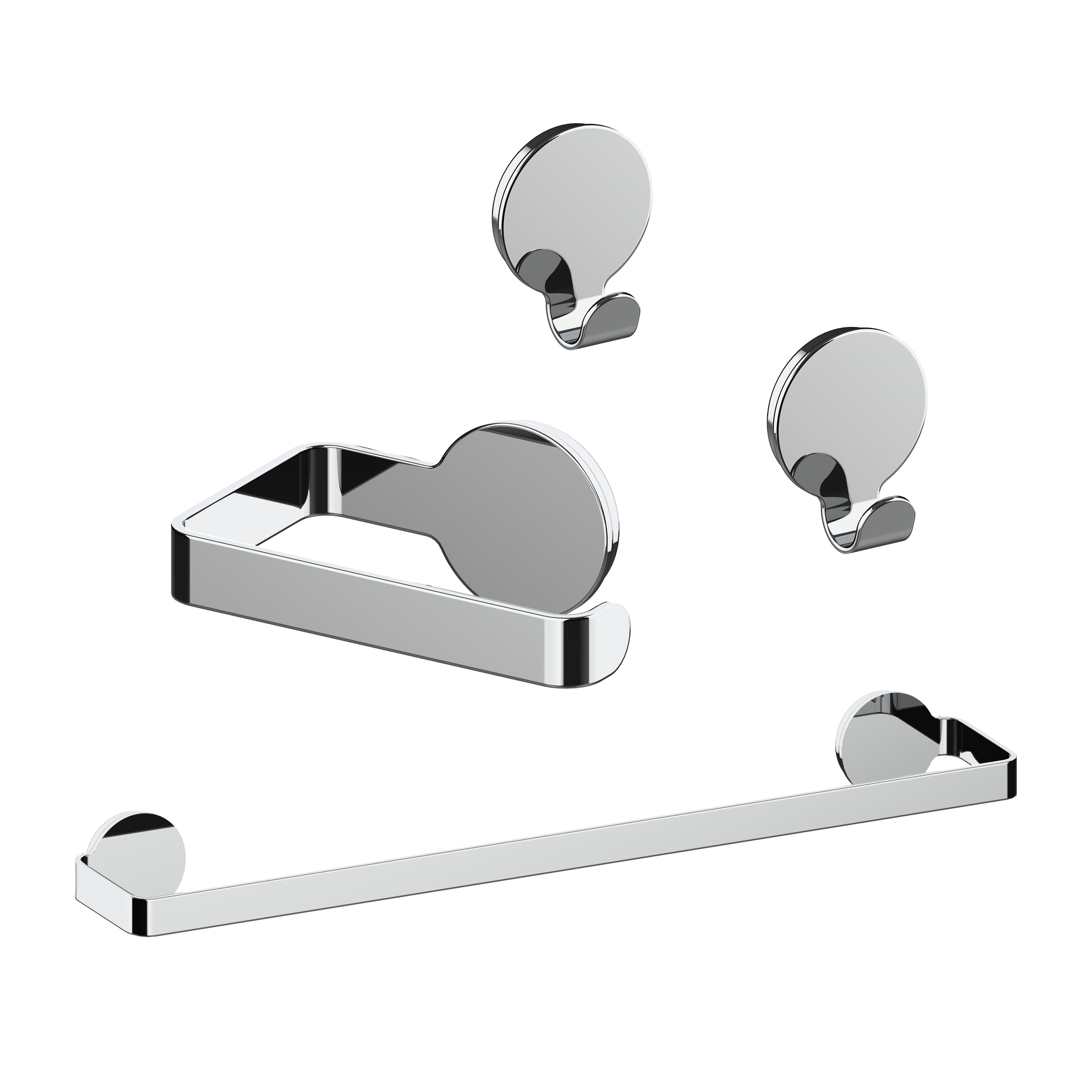 Conjunto de accesorios de baño 4 piezas essential cromado