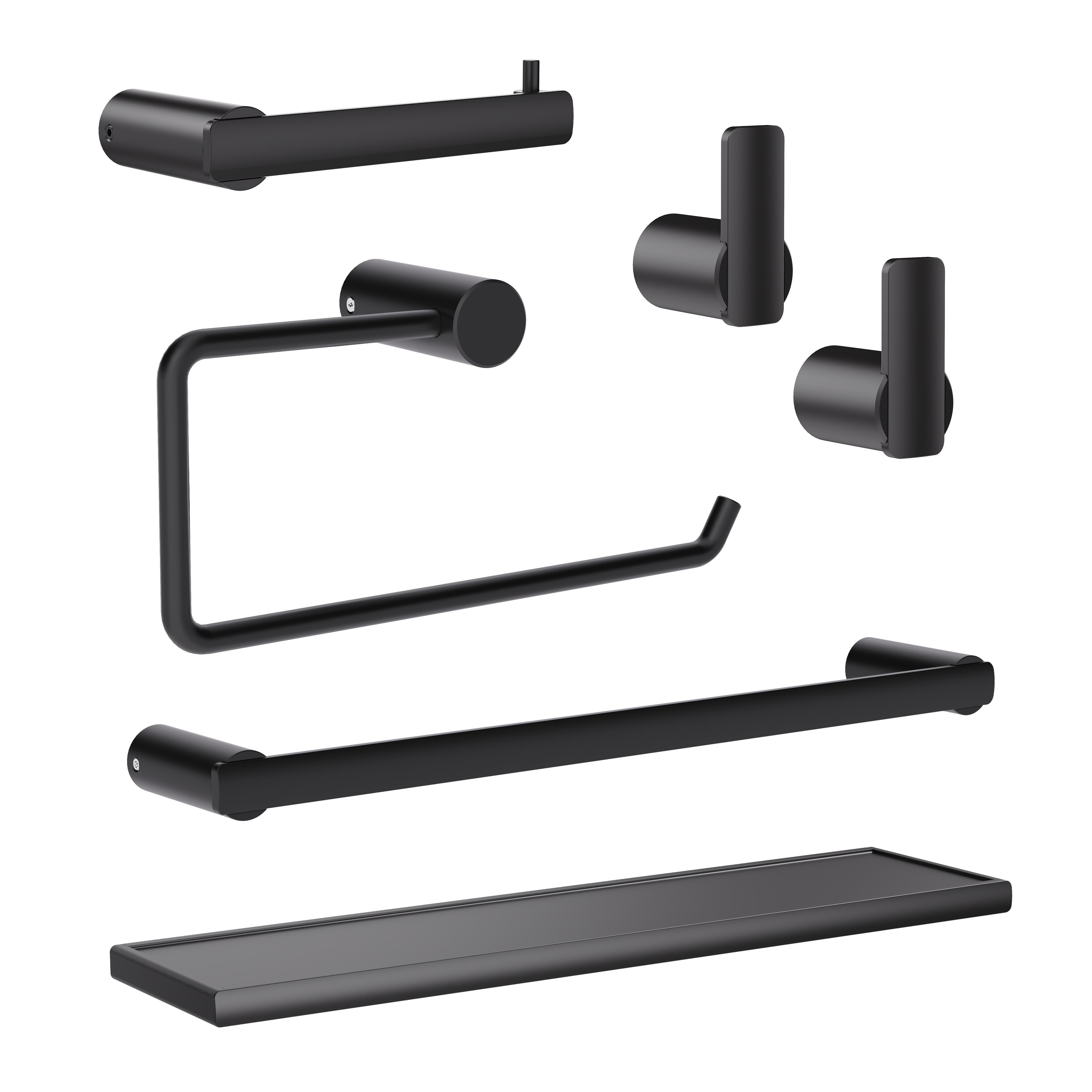 Estante para el baño de aluminio negro Neo 40x10.3x1.5cm - 10