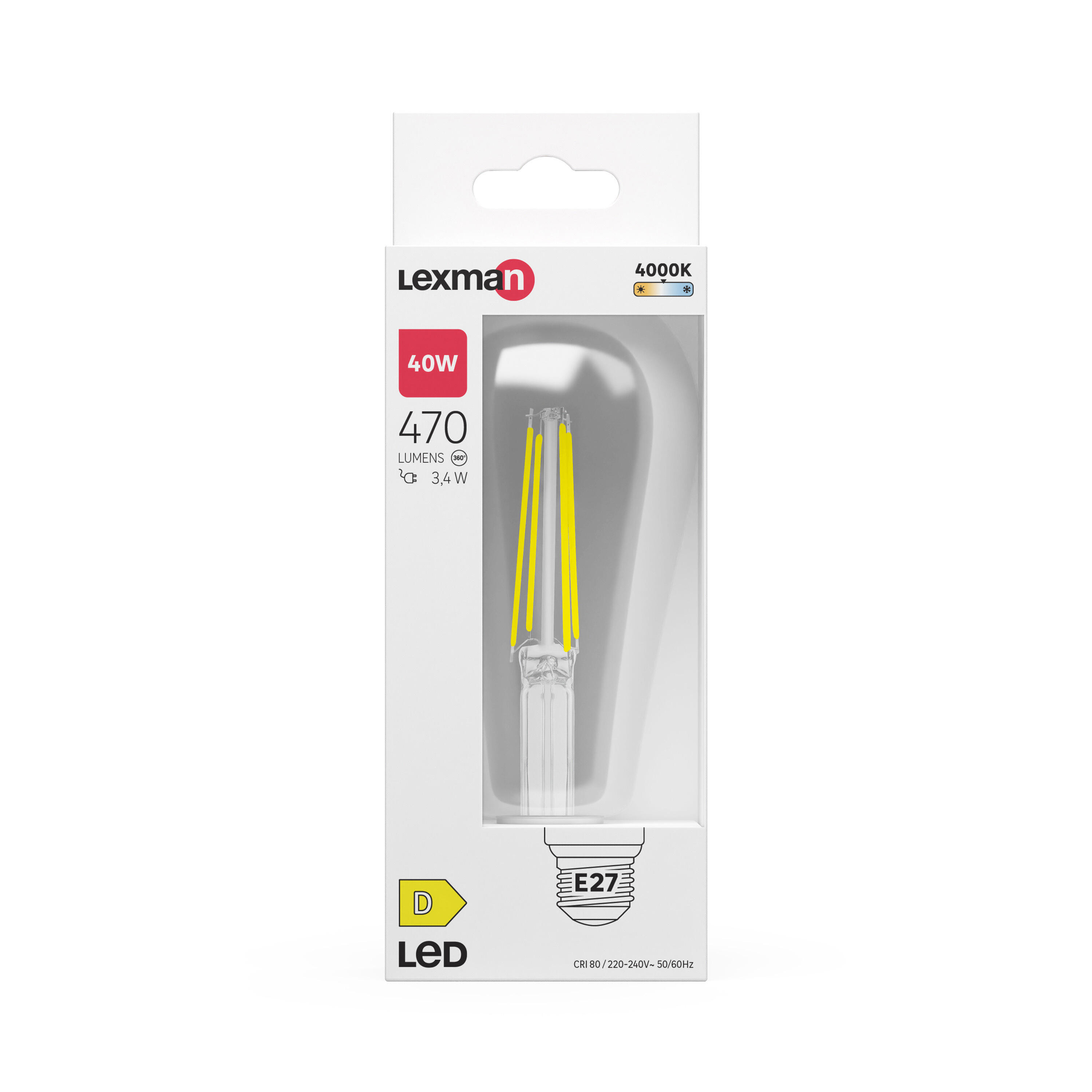 Żarówka LED E27 3.4 W 470 lm Neutralna biel Lexman - 4