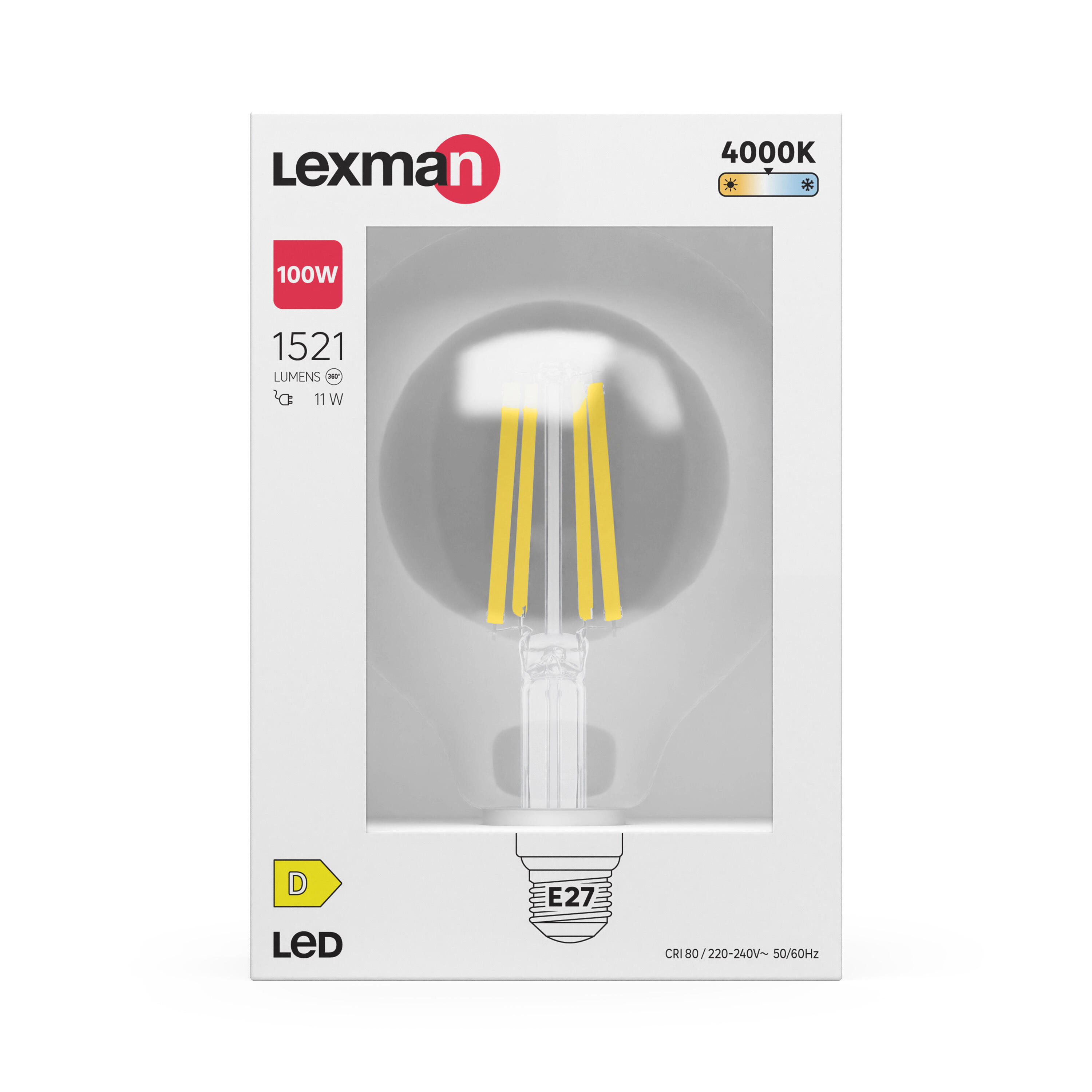Lâmpada E27 globo clear 1521lm 4000k Lexman - 4