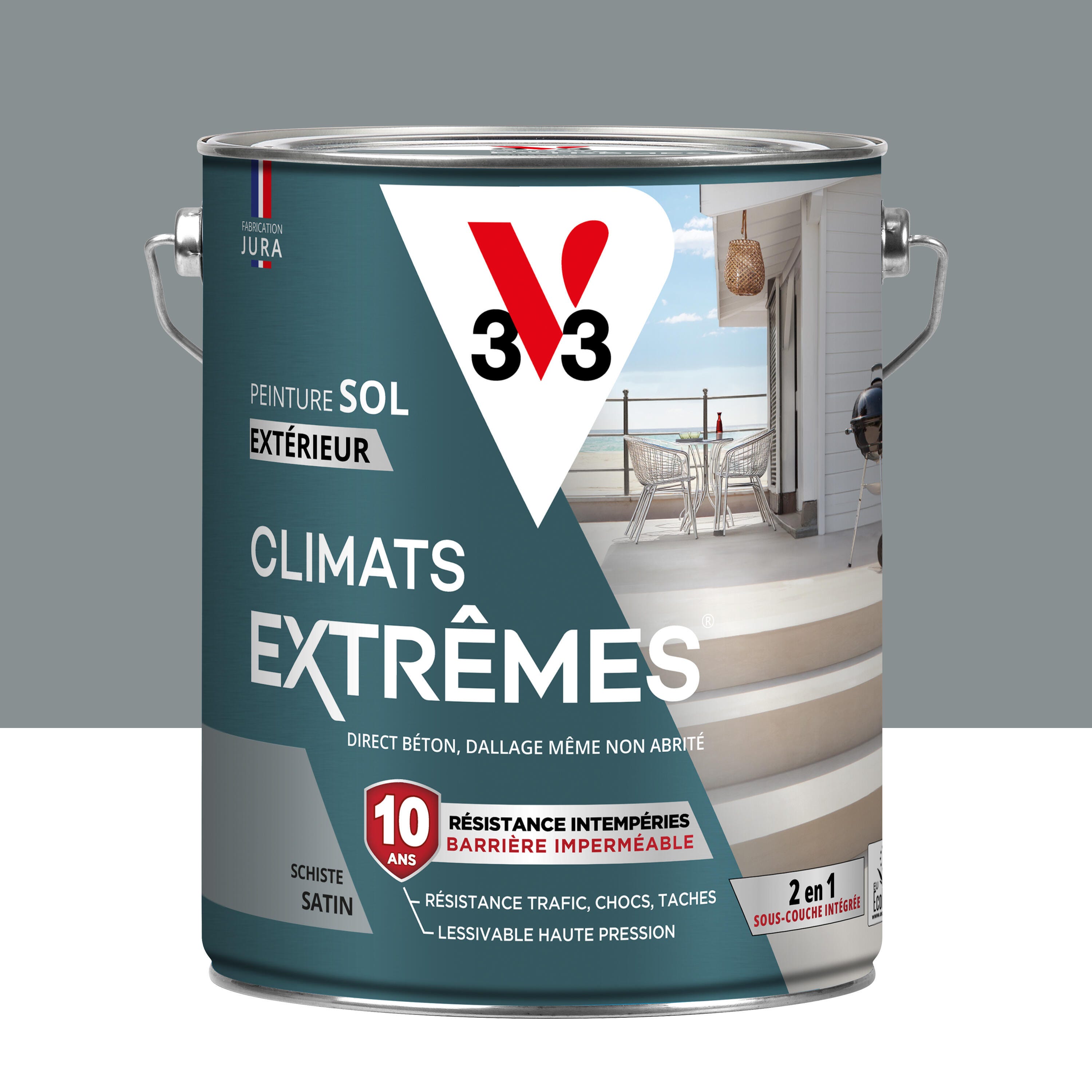 Peinture sol Climats extrêmes® V33, schiste satiné, 5 l | Leroy Merlin