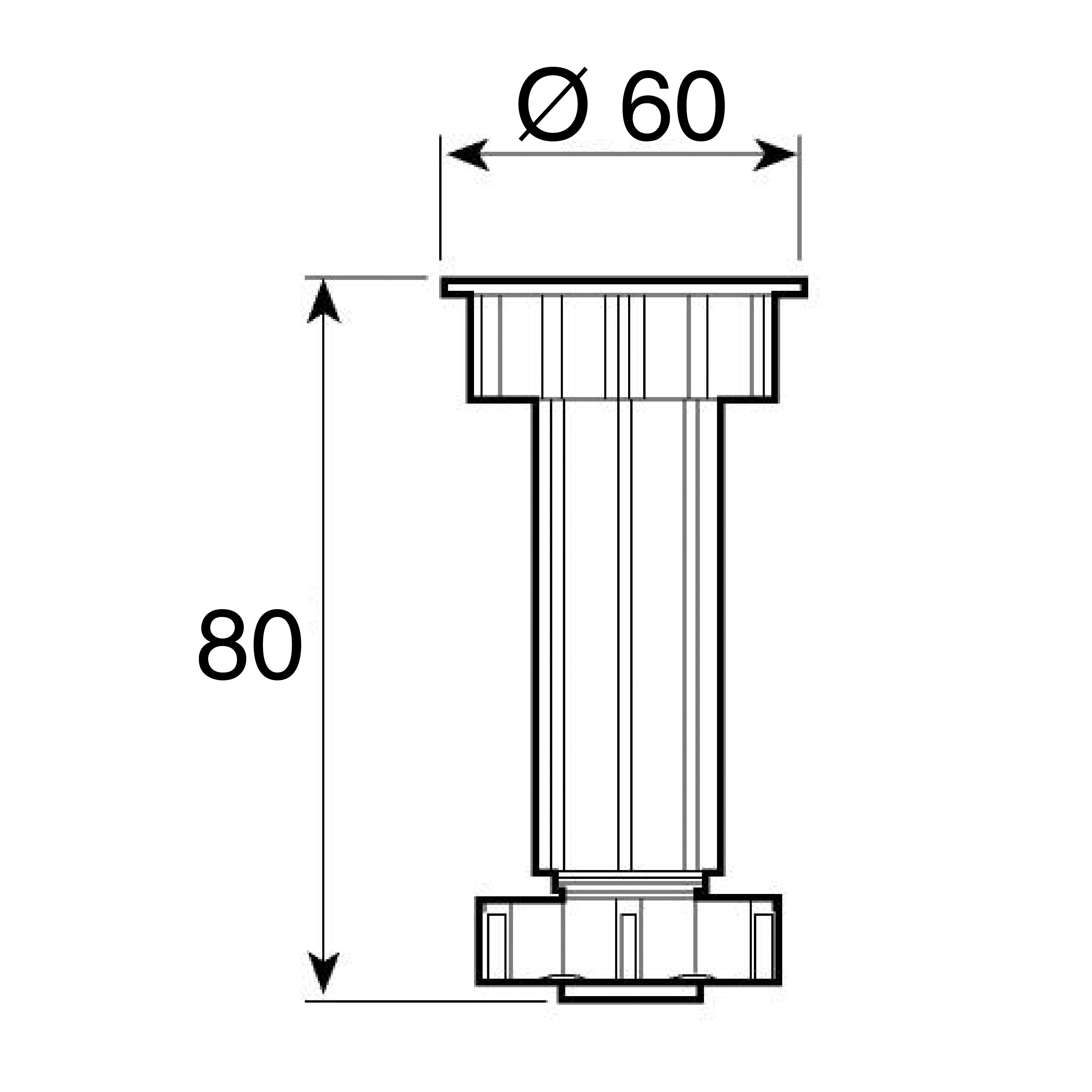 Piede per mobili regolabile in PVC nero opaco ø 3 x H 9 cm - 5