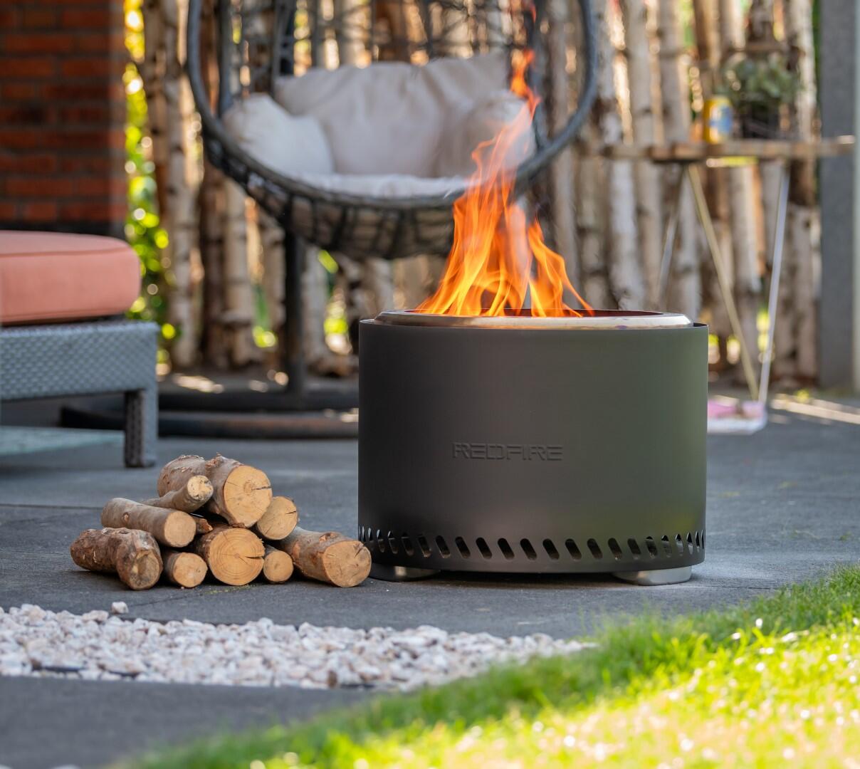Braséro pellet extra-large en inox noir REDFIRE Volcano, D.49.5 cm x H.36 cm - 2