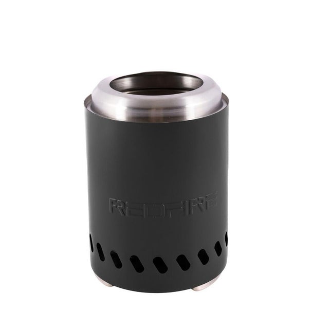 Braséro pellet medium en inox noir REDFIRE Volcano, D.18 cm x H.24.5 cm