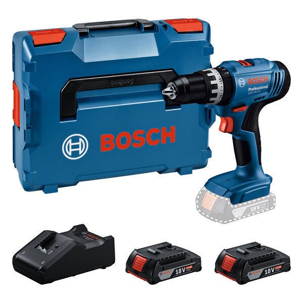 Perceuse à percussion sans fil 18V 2X2AH + Coffret - BOSCH PROFESSIONAL - GSB 18V-25