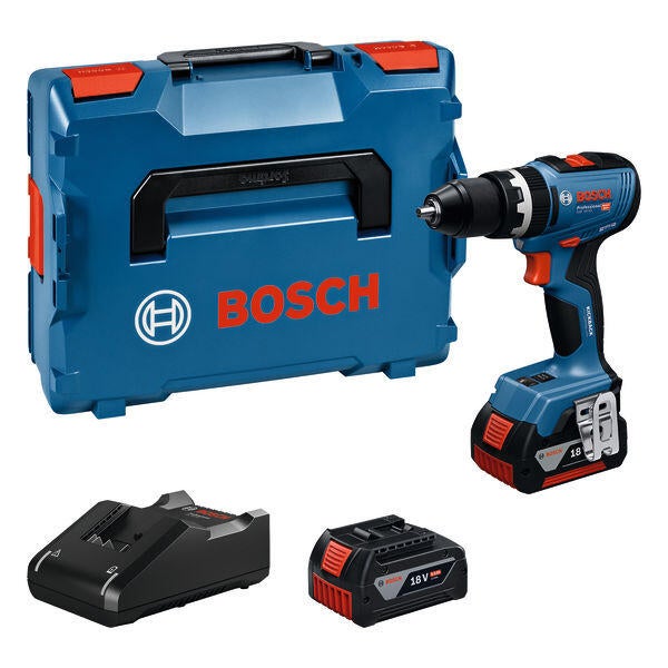 Perceuse visseuse à percussion sans fil 18V 2x5AH + Coffret - BOSCH PROFESSIONAL -  GSB 18V-65
