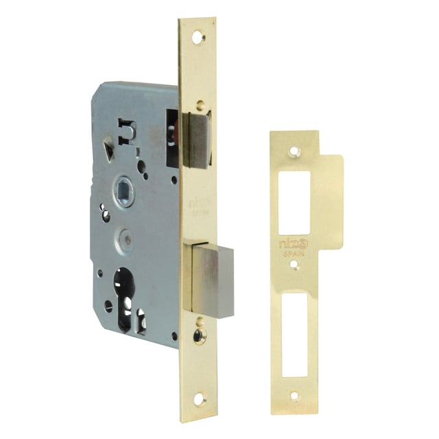 CERRADURA EMBUTIR PUERTA DE MADERA 40MM. 840/47 LATONADO AMIG
