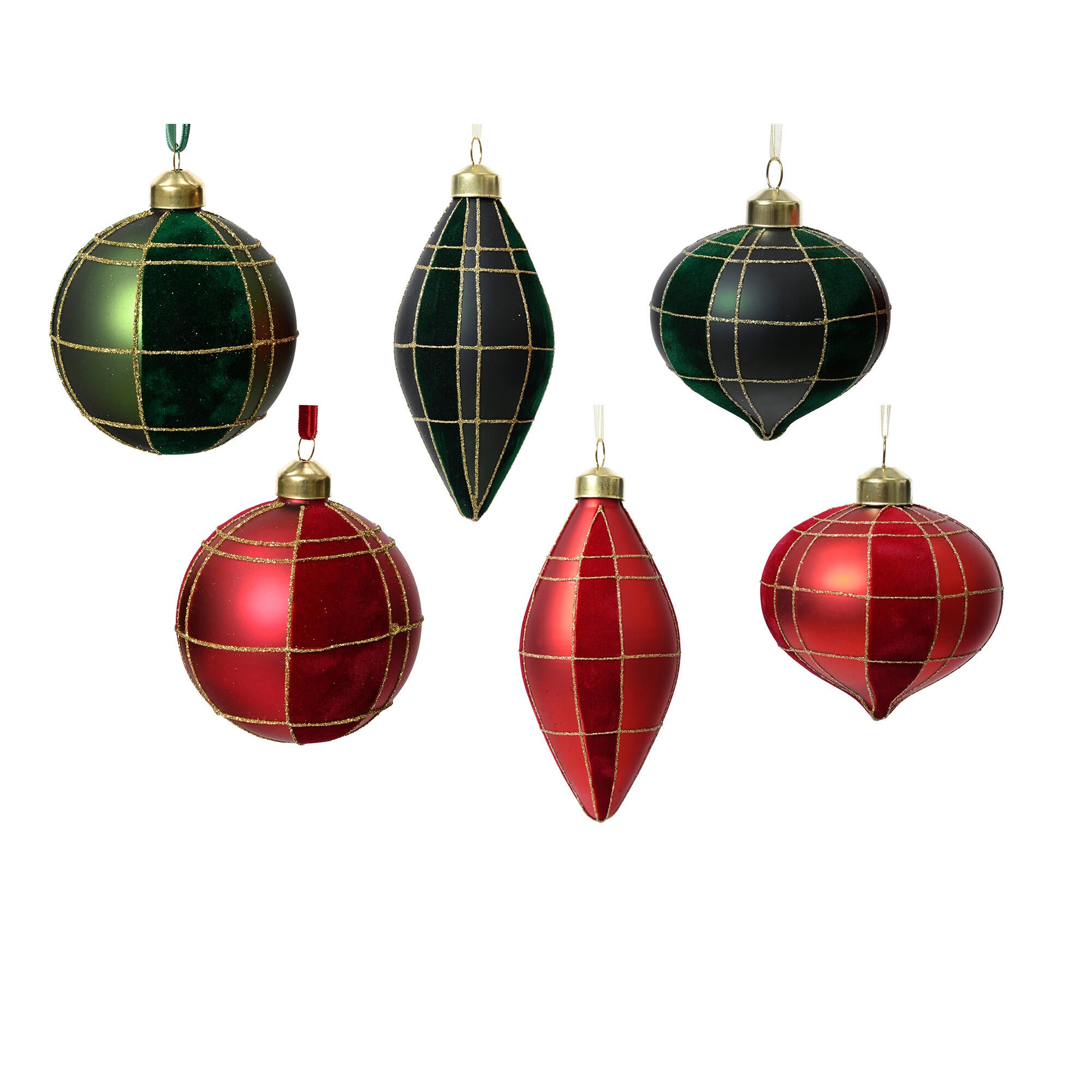 Bola de cristal terciopelo rojo verde 8 cm - 2