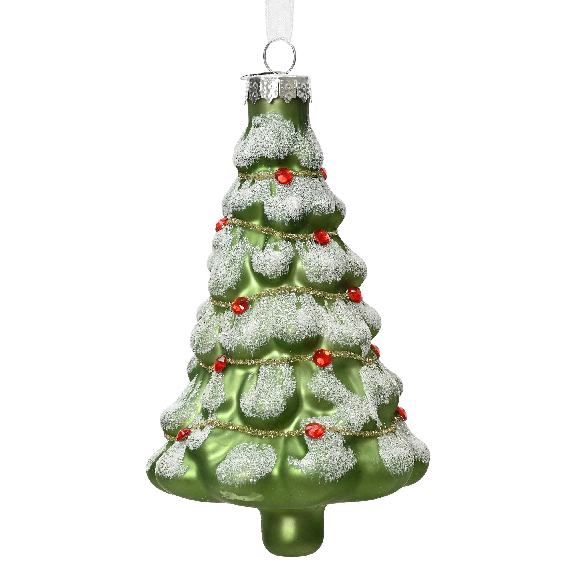 Adorno colgante árbol cristal verde 12 cm - 2