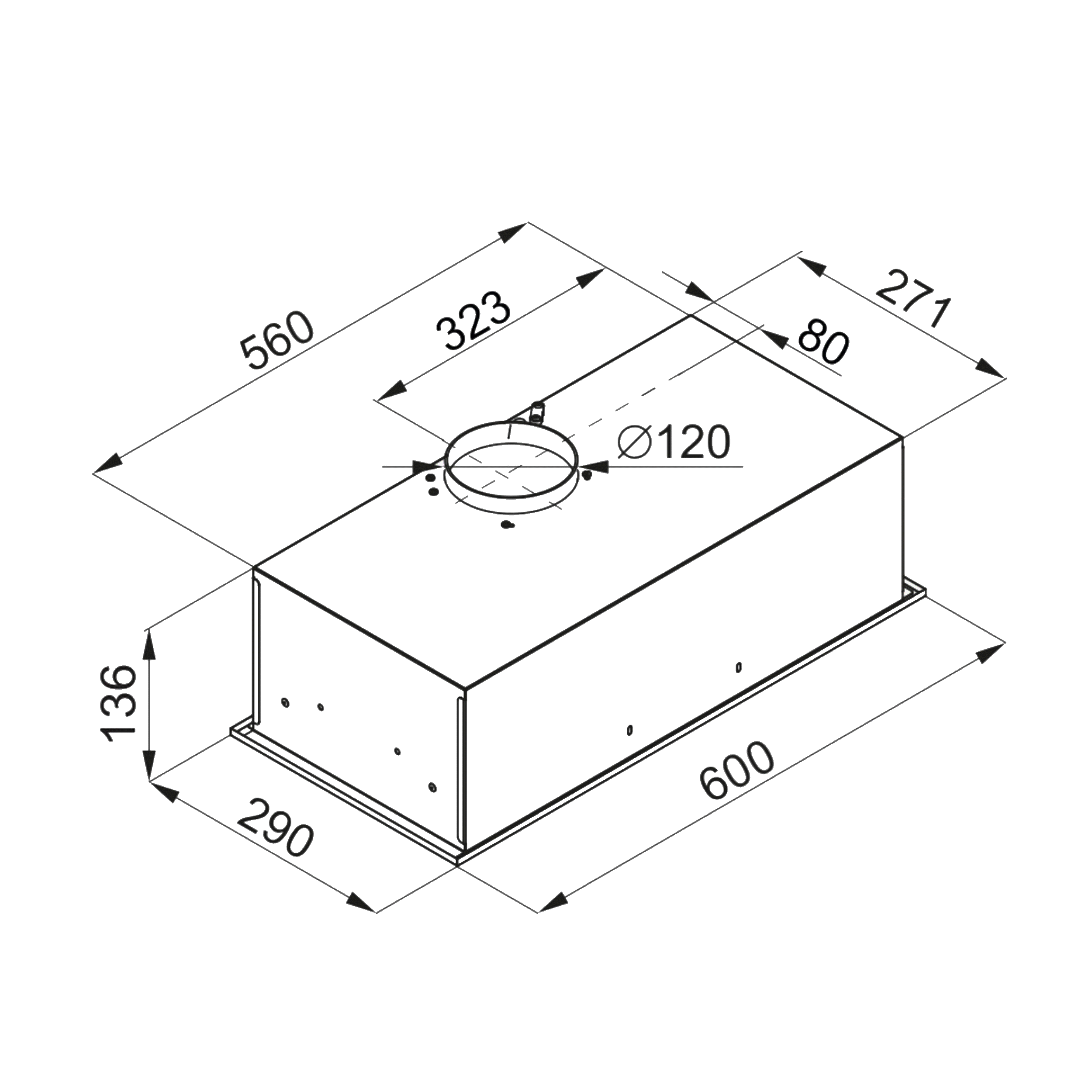 Okap podszafkowy SL-BOX 60 cm Ciarko - 4