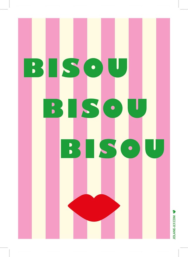 Affiche Pod bisou, assorti BLUE ART l.30 x H.40 cm