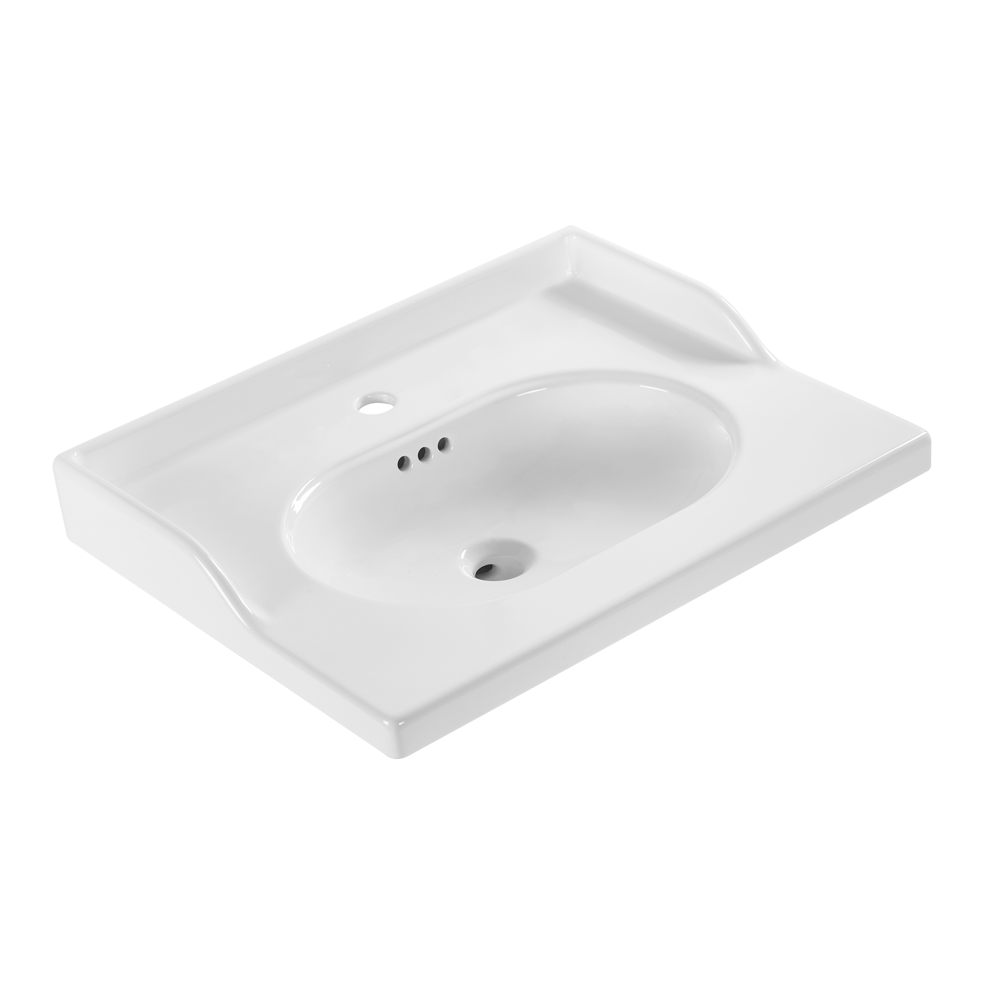 Lavabo a incasso rettangolare vasca centrale Charm L 61.8 x H 20 x P 49.7 cm in ceramica bianco satinato - 11