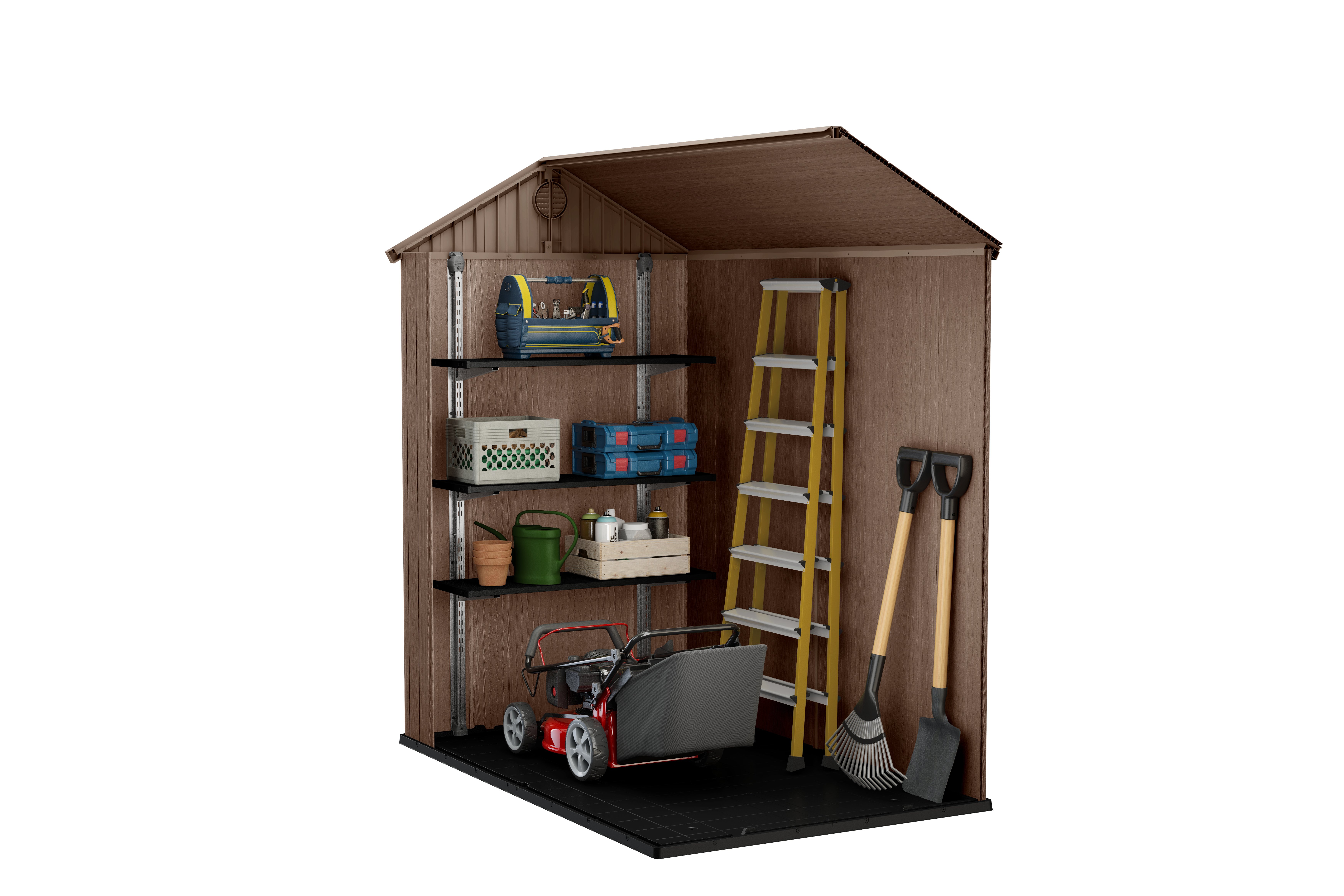 Casetta da giardino KETER Darwin in polipropilene legno con porta battente semplice, superficie interna 1.98 m² e spessore parete 16 mm, con pavimento - 9