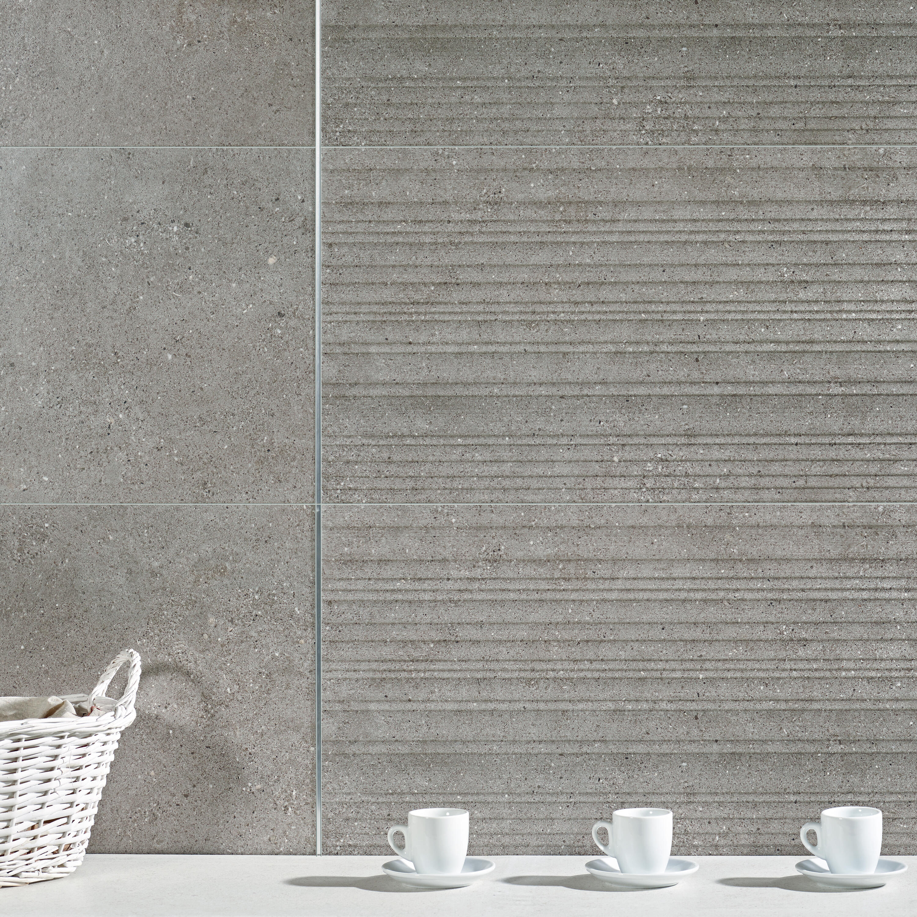 Azulejo porcelánico Muse efecto piedra grey 40x120 cm | Leroy Merlin