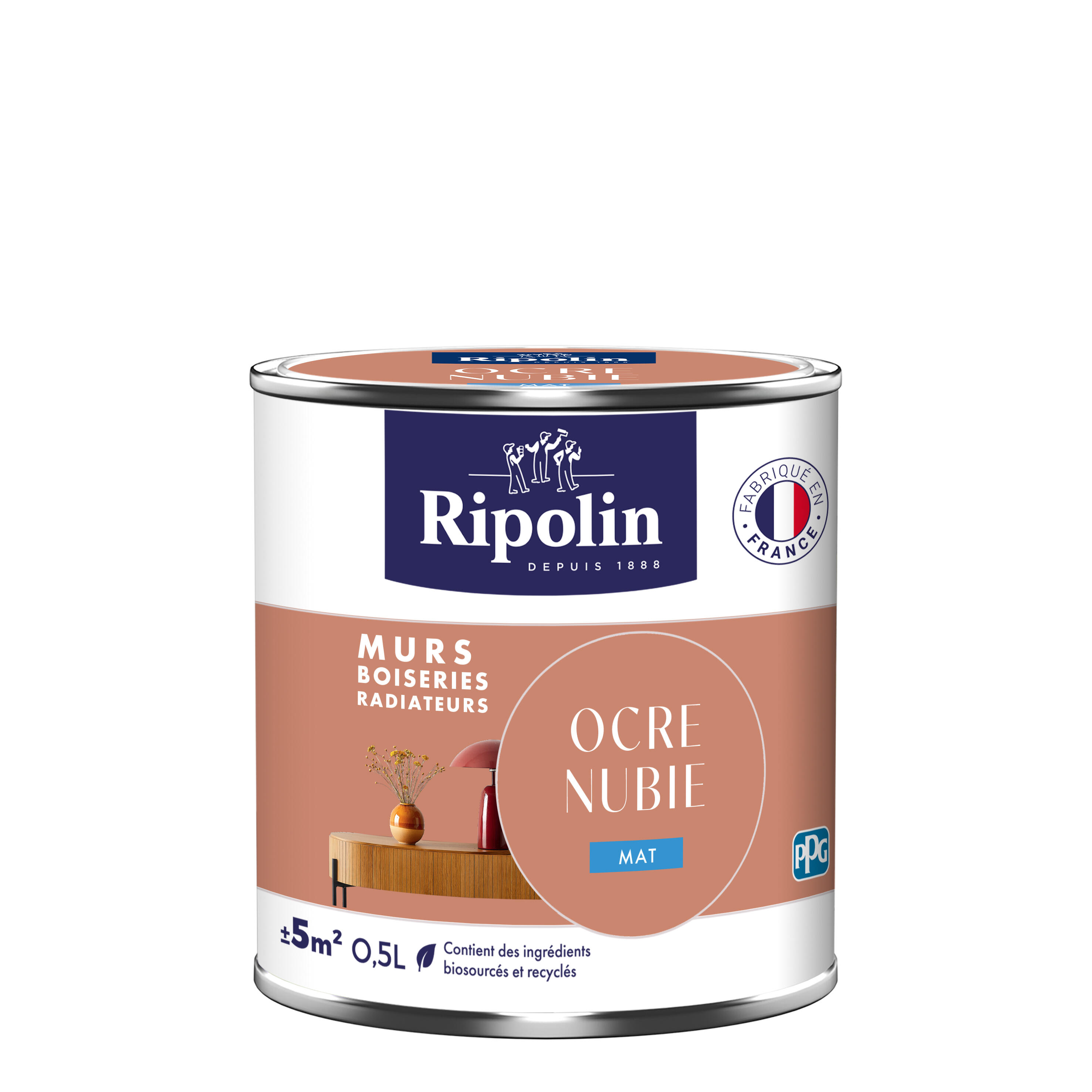 Peinture mur, boiserie, radiateur ocre nubie mat RIPOLIN , 0.5L - 6