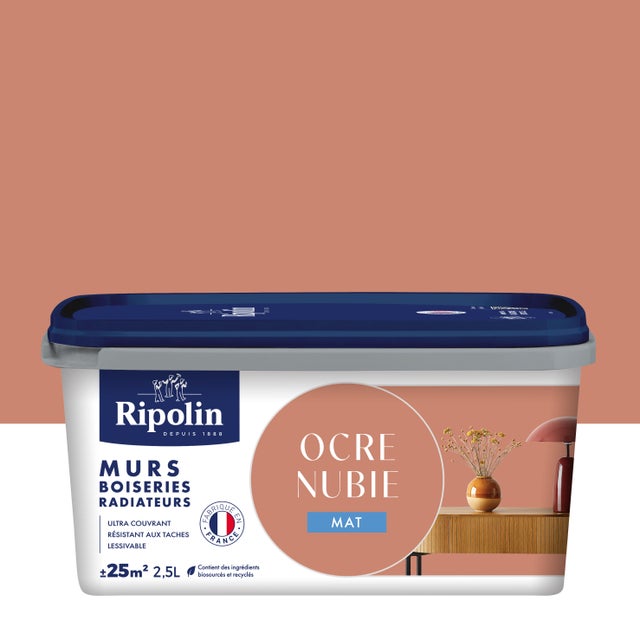 Peinture mur, boiserie, radiateur ocre nubie mat RIPOLIN , 2.5L