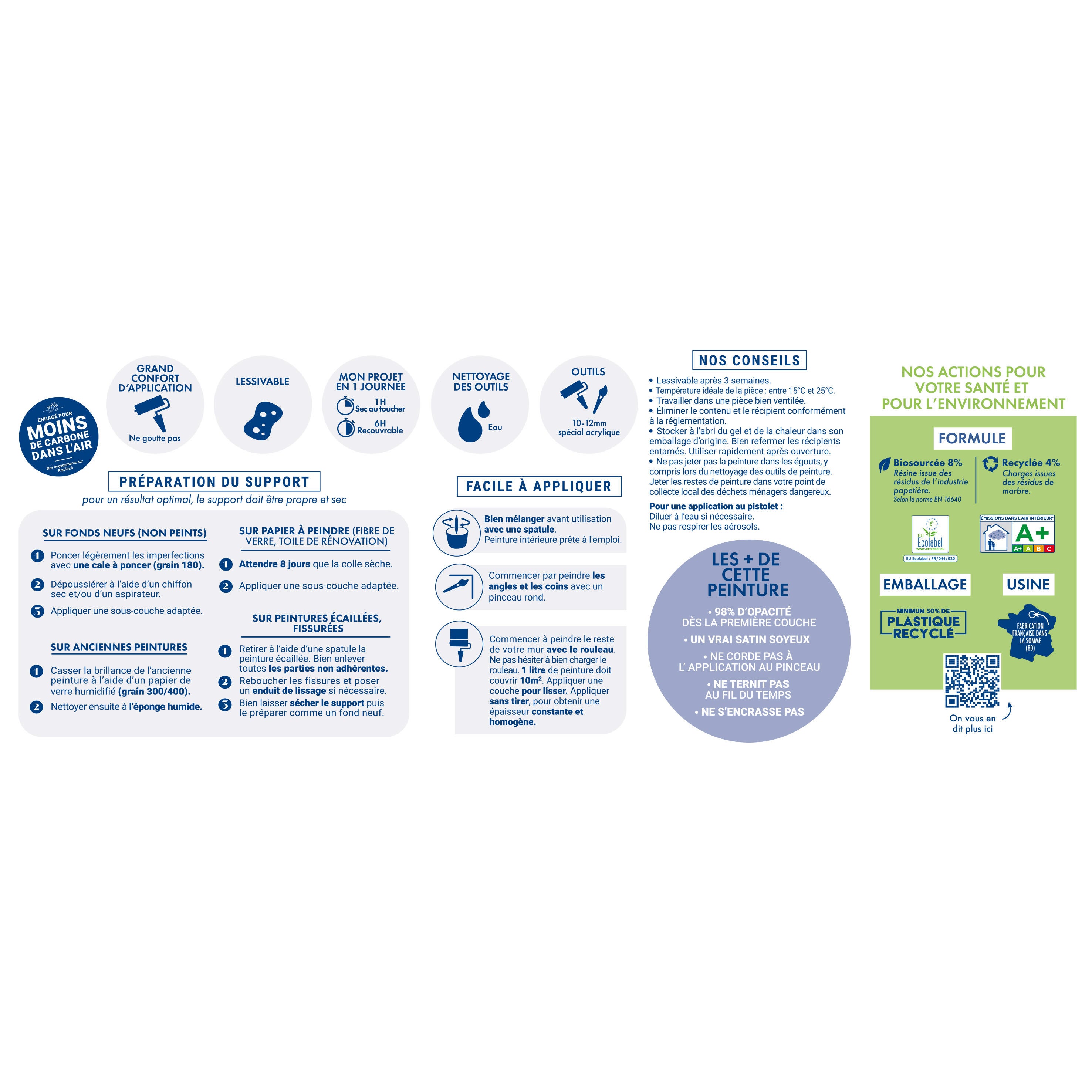 Peinture mur, boiserie, radiateur vert palatino satin RIPOLIN , 2.5L - 6