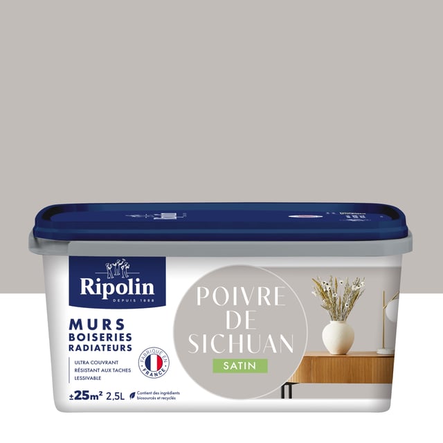 Peinture mur, boiserie, radiateur poivre du sichuan satin RIPOLIN , 2.5L