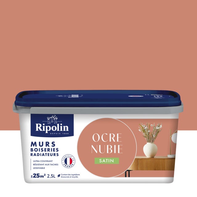 Peinture mur, boiserie, radiateur ocre nubie satin RIPOLIN , 2.5L