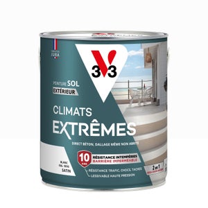 Lot De 2 Pots 2,5L Peinture Façade V33 Climats Extrêmes Blanc Mat